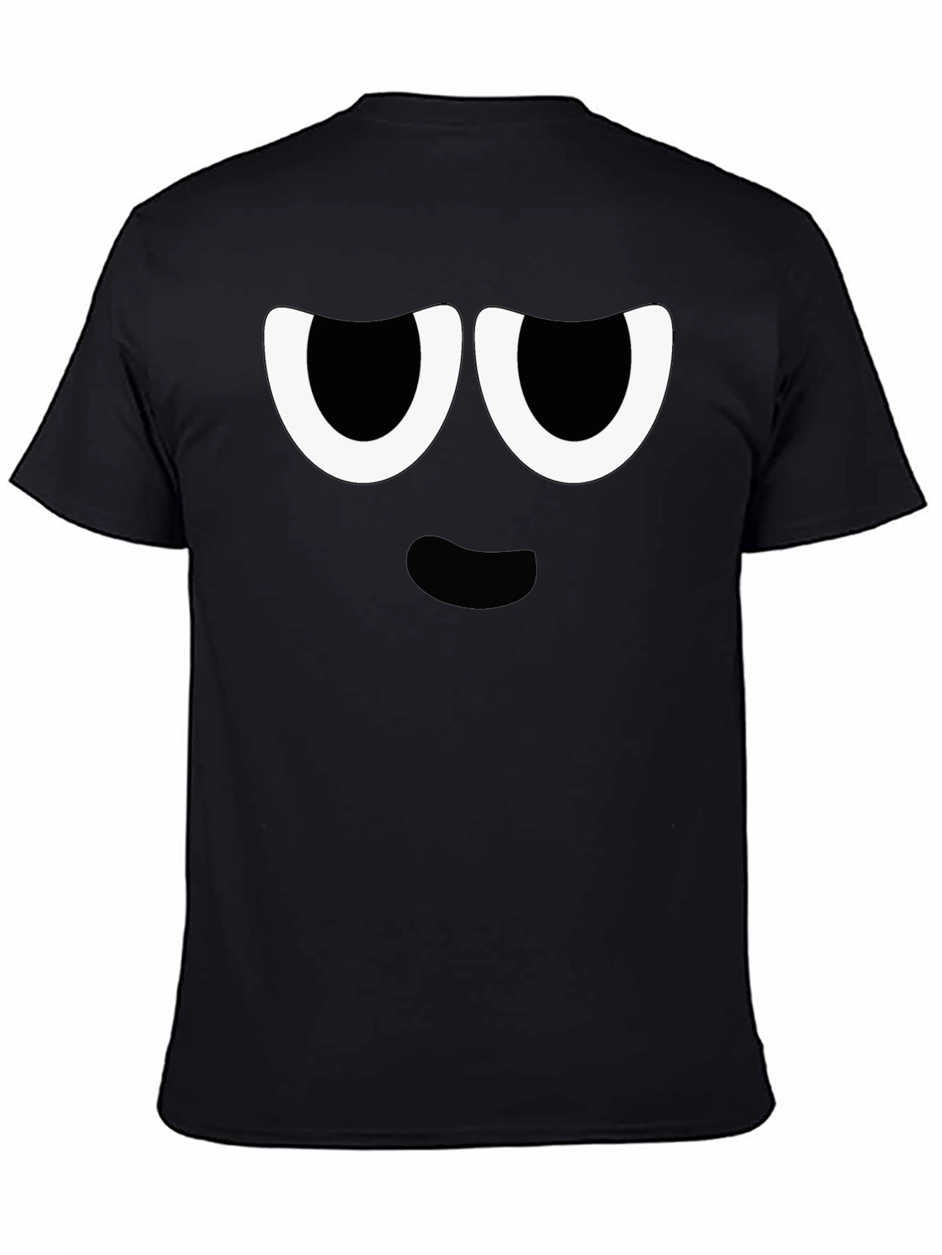 Funny Cartoon Face Graphic Black T-Shirt
