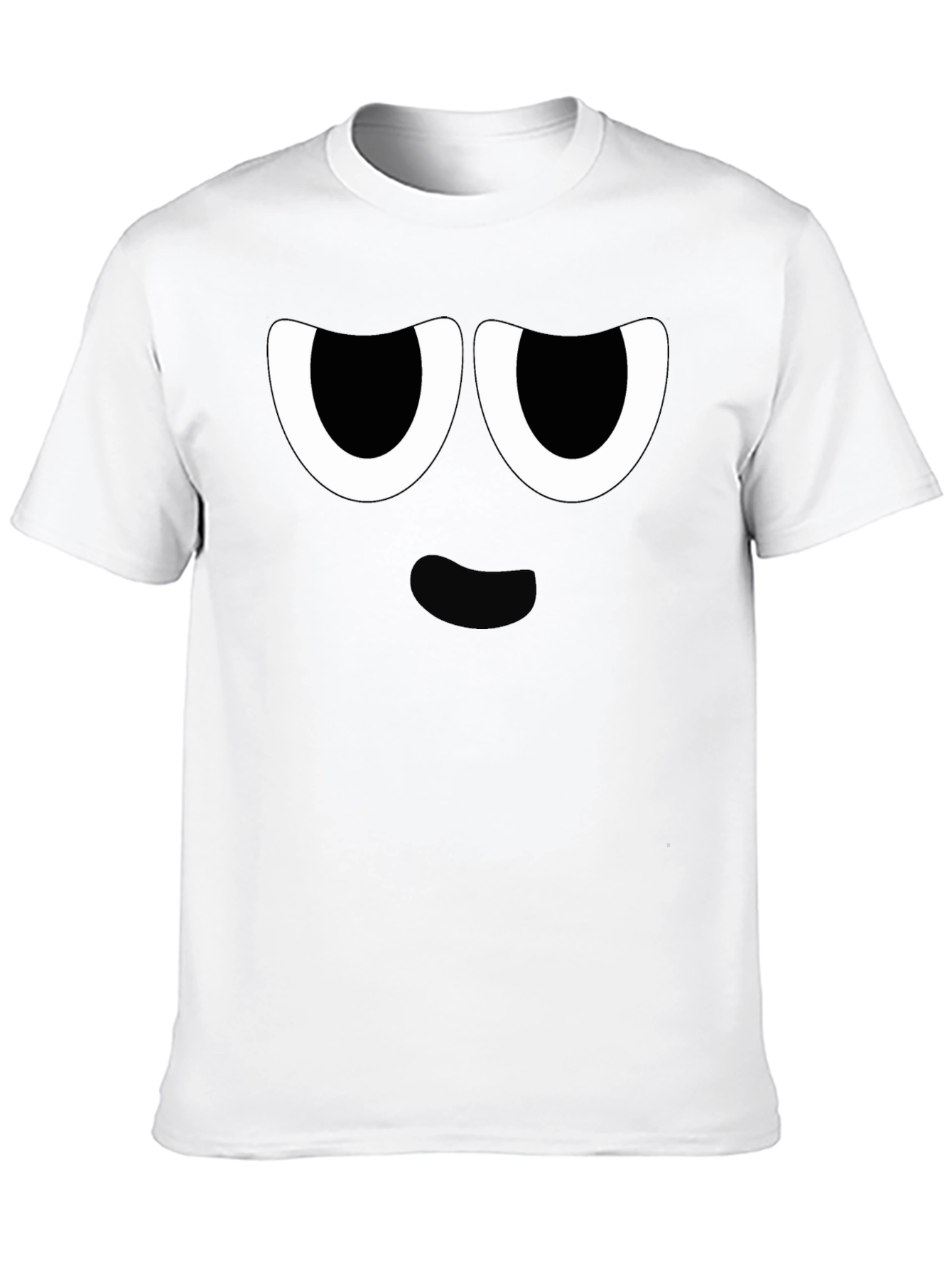 Funny Cartoon Face Graphic Black T-Shirt