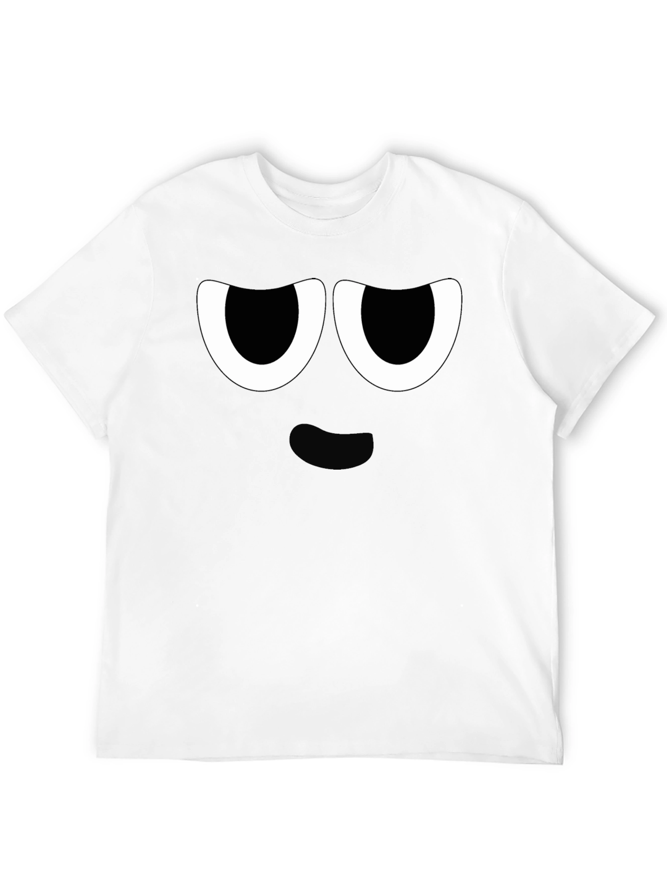 Funny Cartoon Face Graphic Black T-Shirt