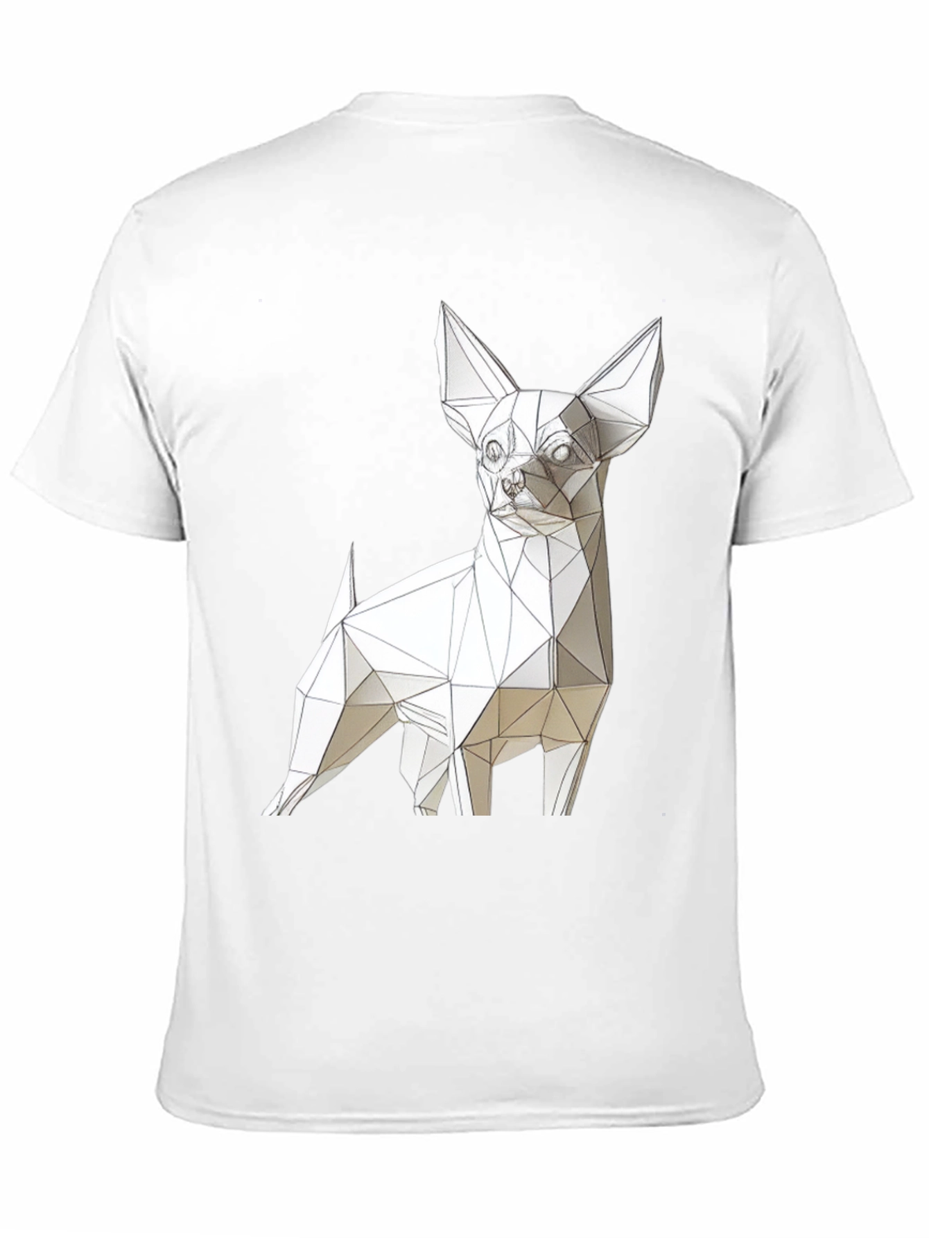 Geometric Dog Print Black T-Shirt