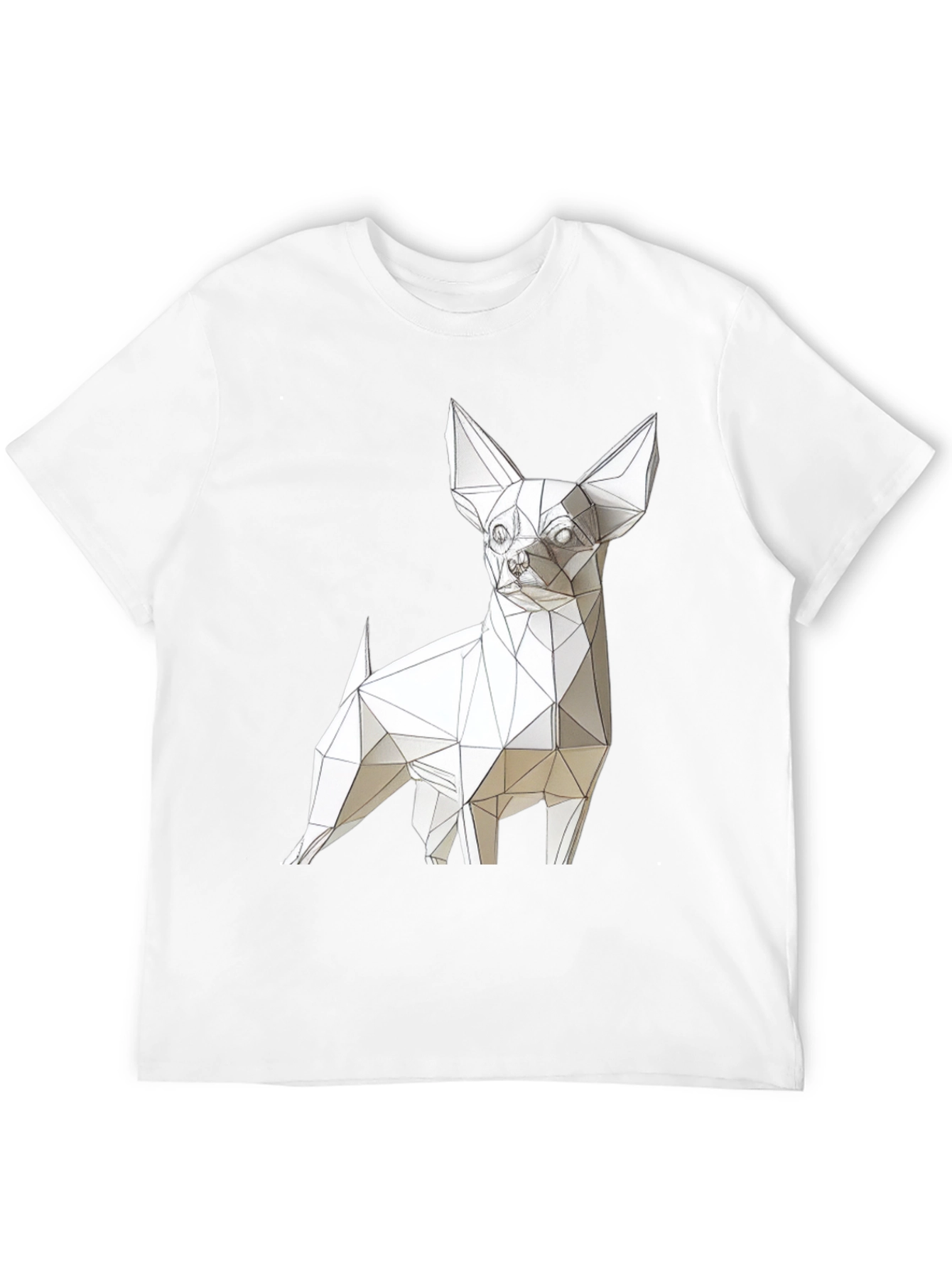 Geometric Dog Print Black T-Shirt