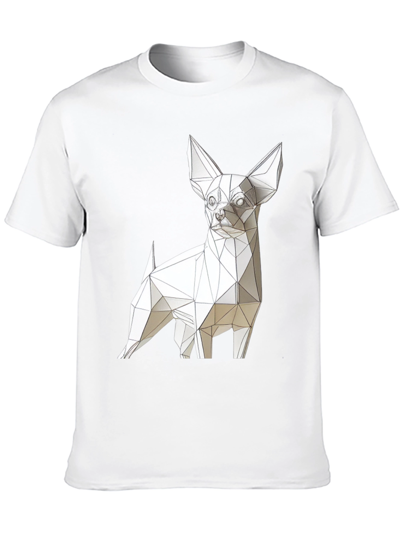Geometric Dog Print Black T-Shirt