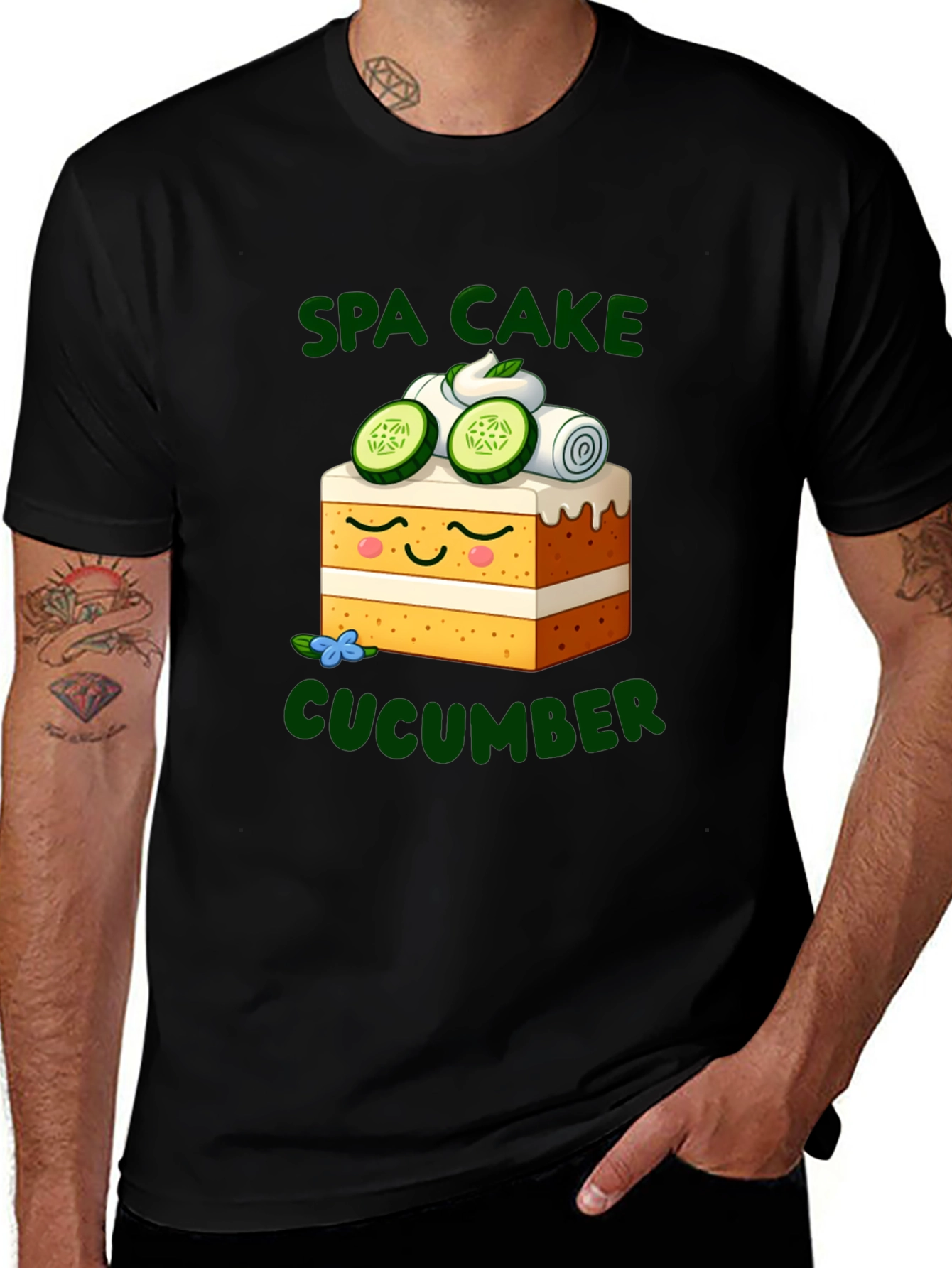 Spa Cake Cucumber Graphic T-Shirt