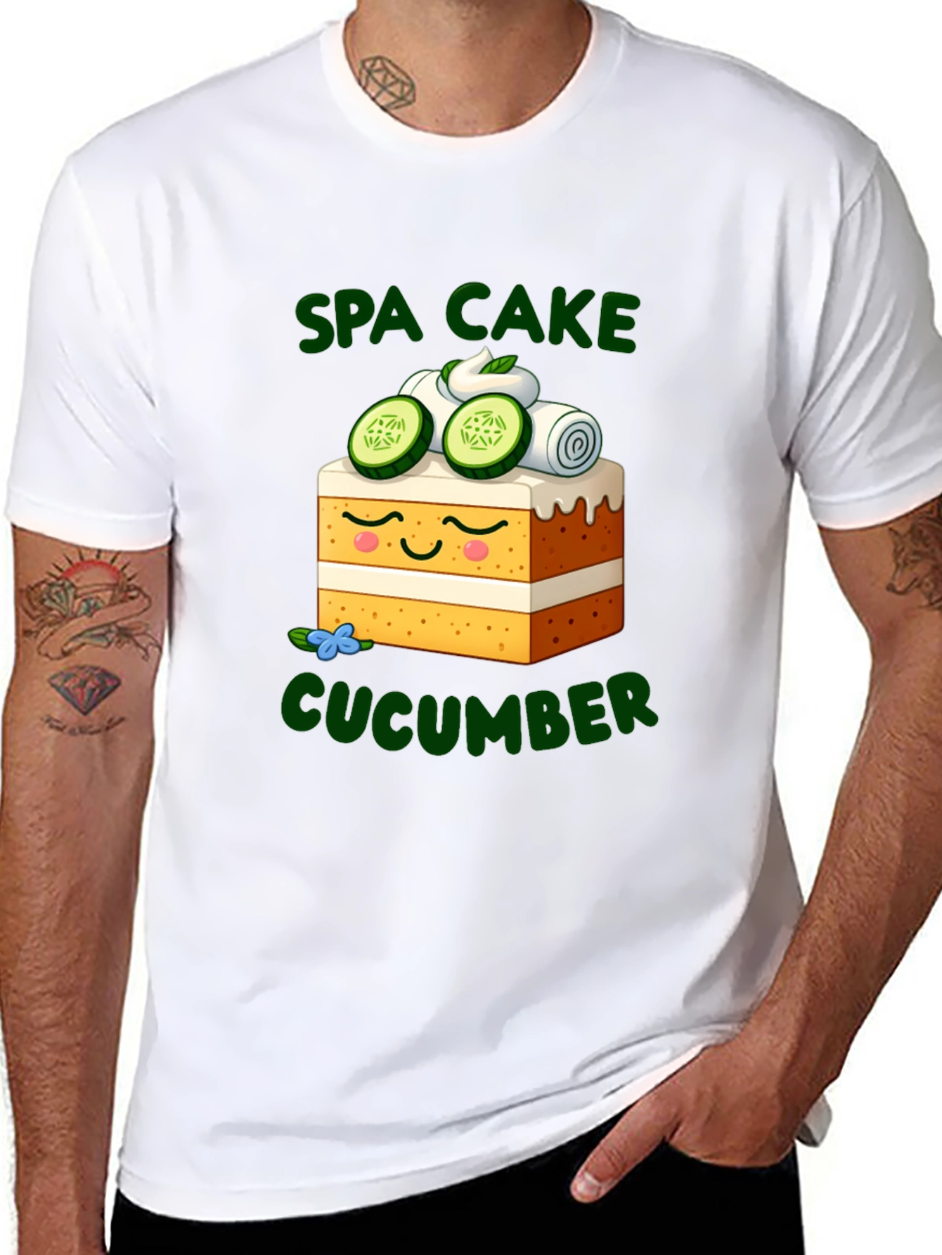Spa Cake Cucumber Graphic T-Shirt