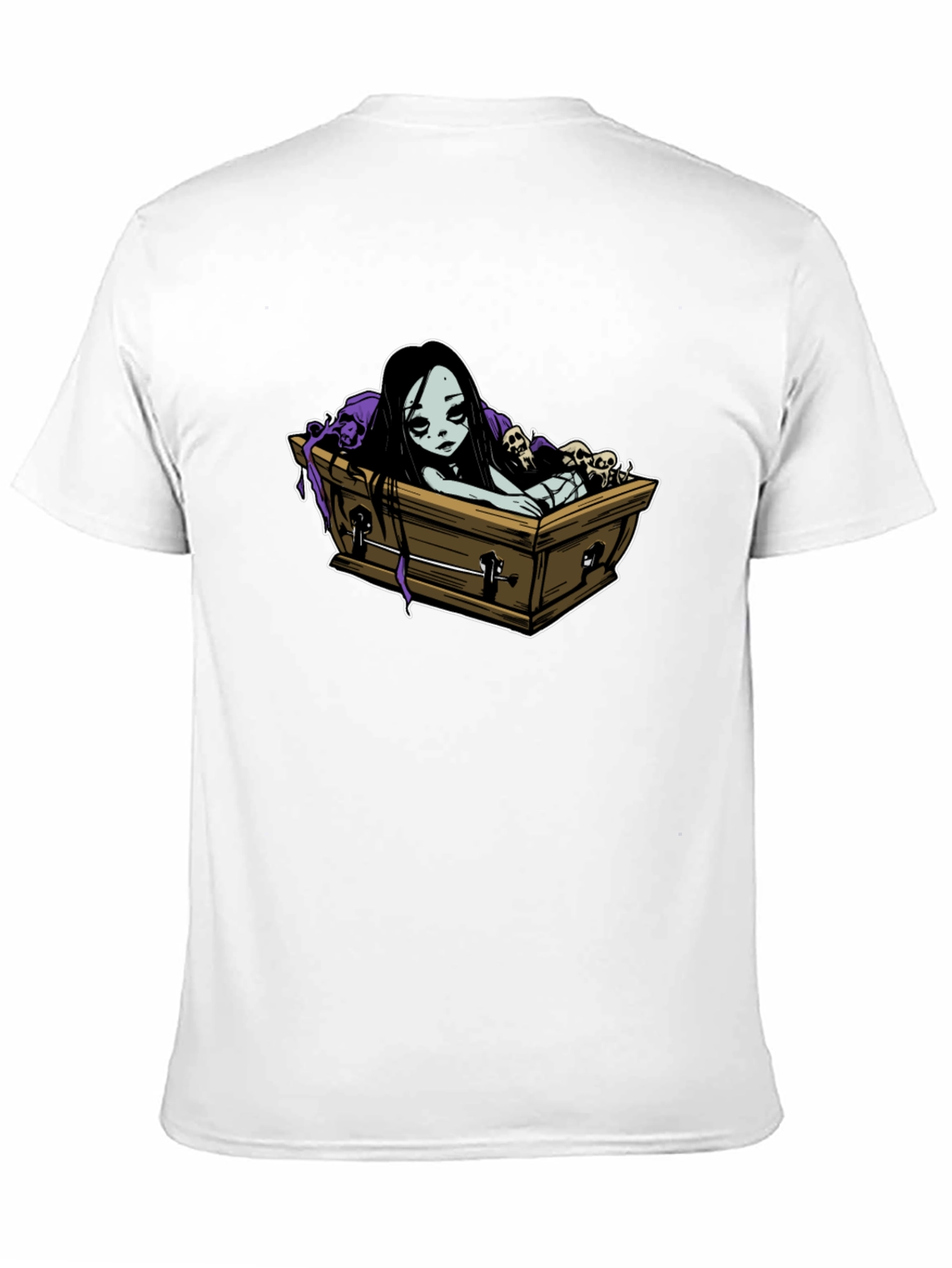 Gothic Coffin Girl Graphic T-Shirt