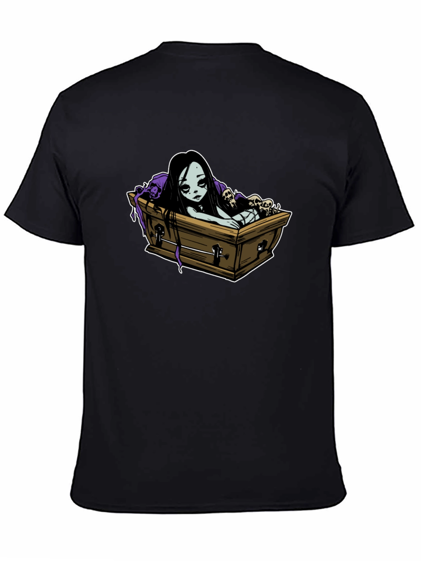 Gothic Coffin Girl Graphic T-Shirt