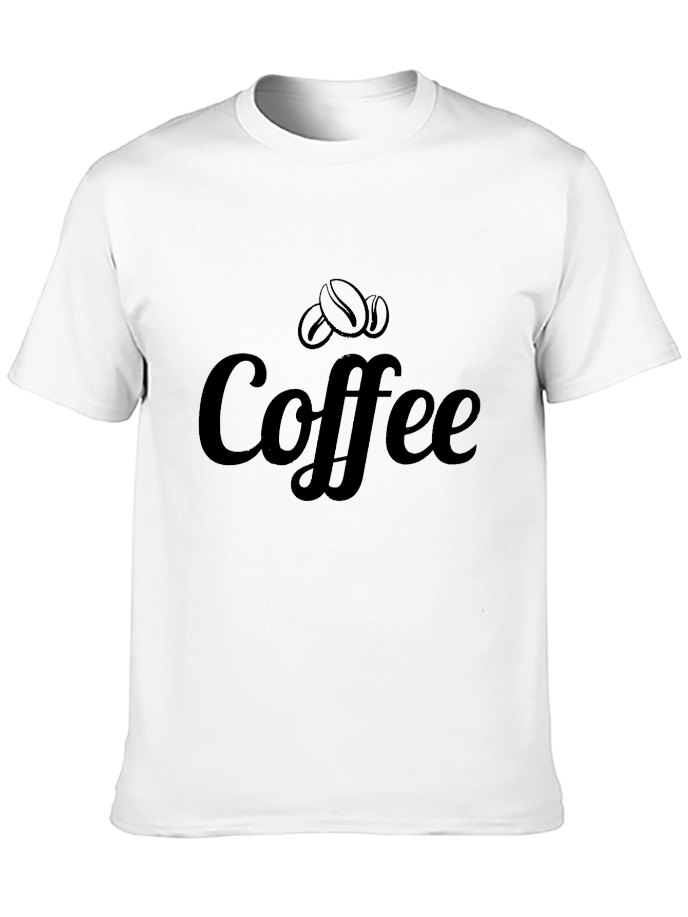 Coffee Bean Graphic Tee - Black Cotton T-Shirt