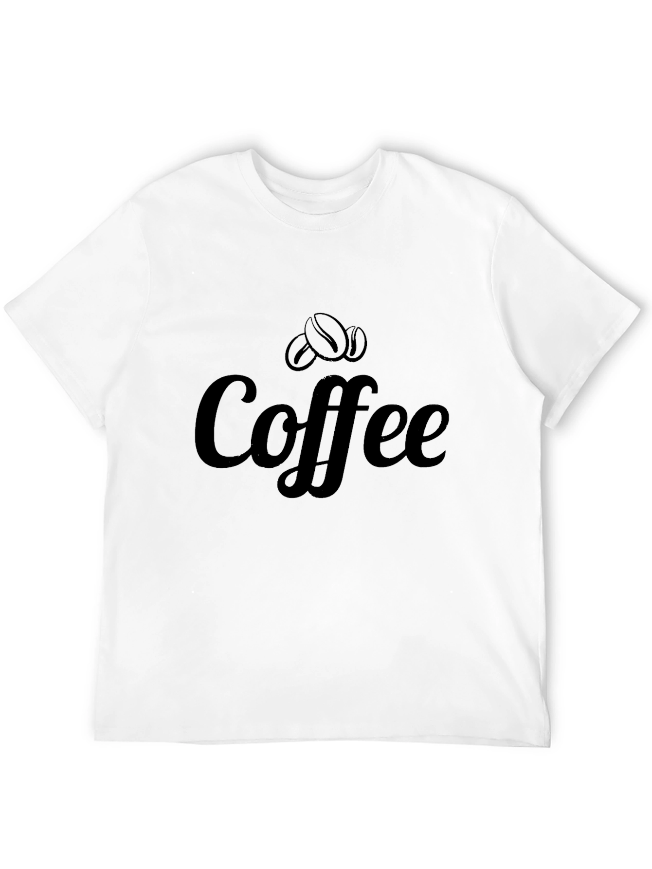Coffee Bean Graphic Tee - Black Cotton T-Shirt