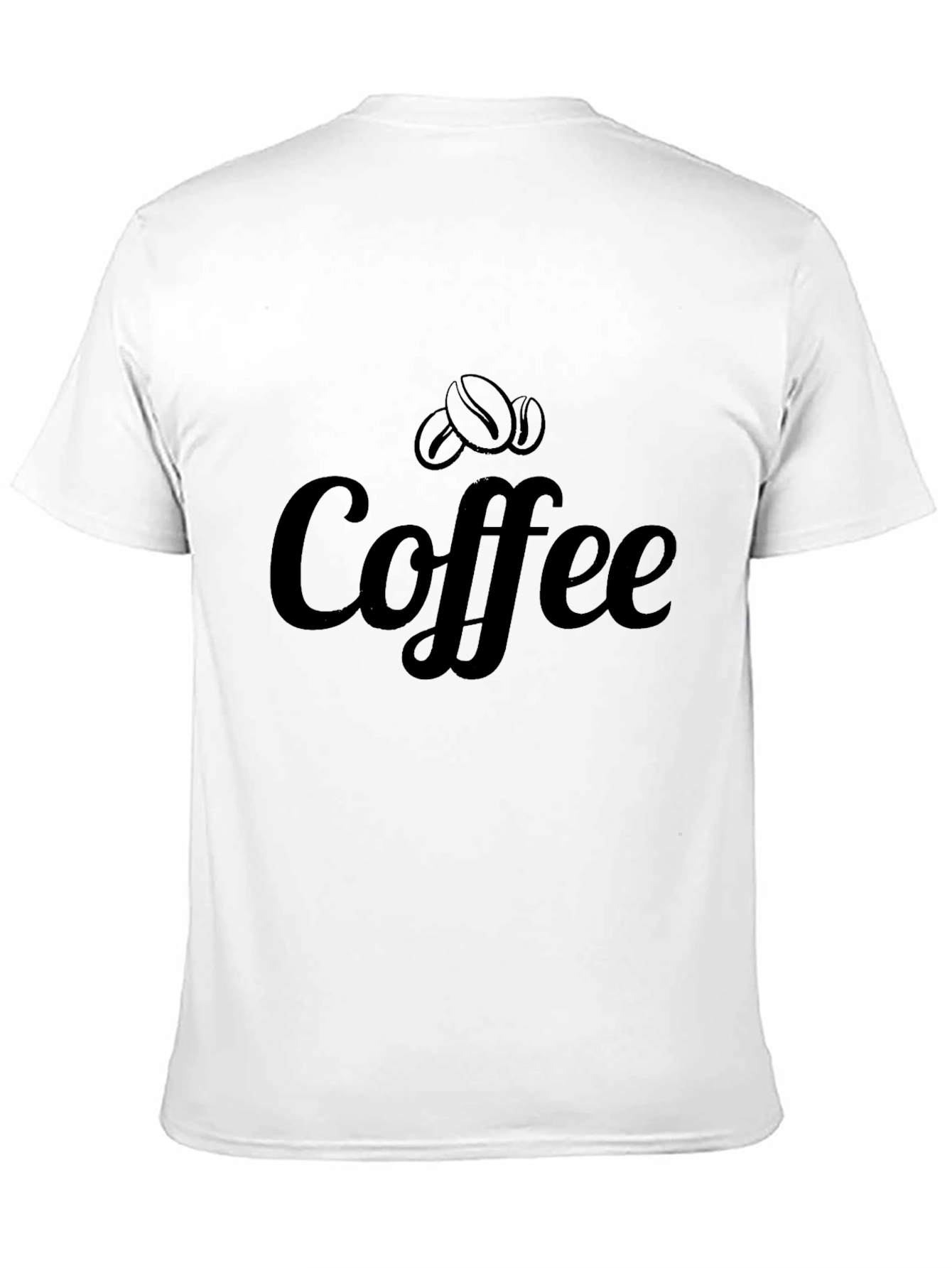Coffee Bean Graphic Tee - Black Cotton T-Shirt