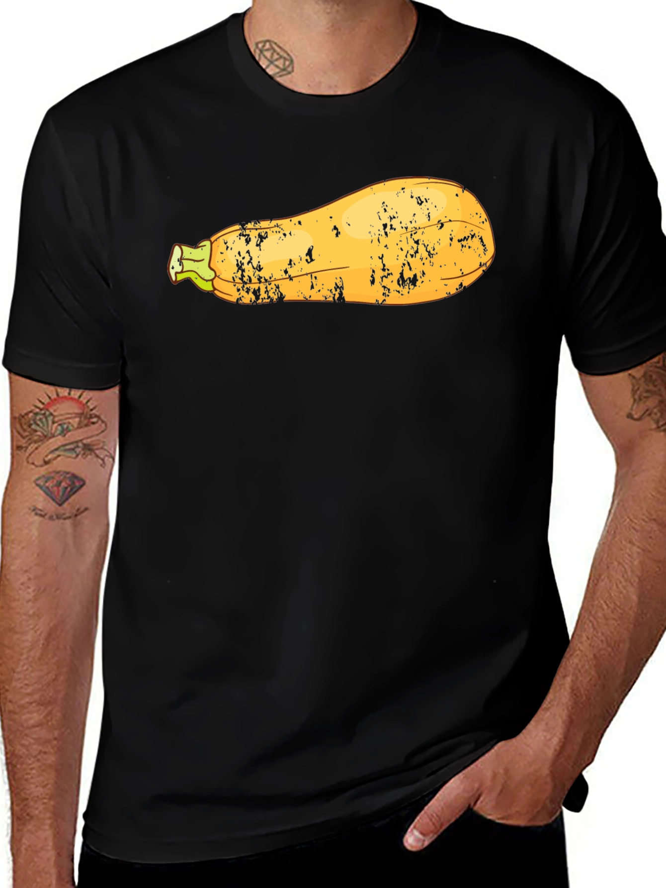 Funny Zucchini Graphic Tee - Unisex Black T-Shirt