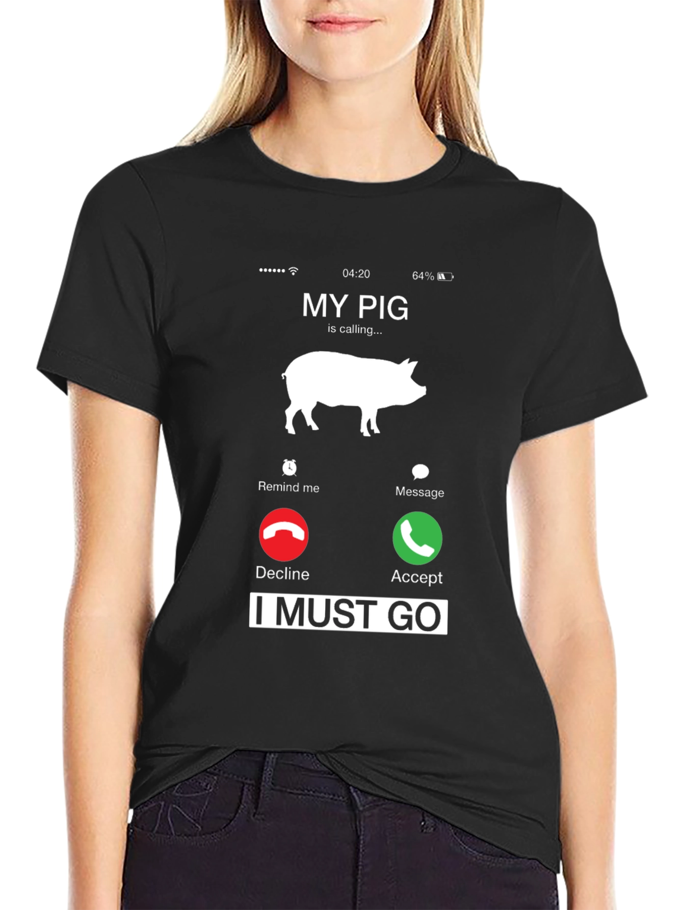 My Pig Is Calling T-Shirt Funny Animal Lover Tee