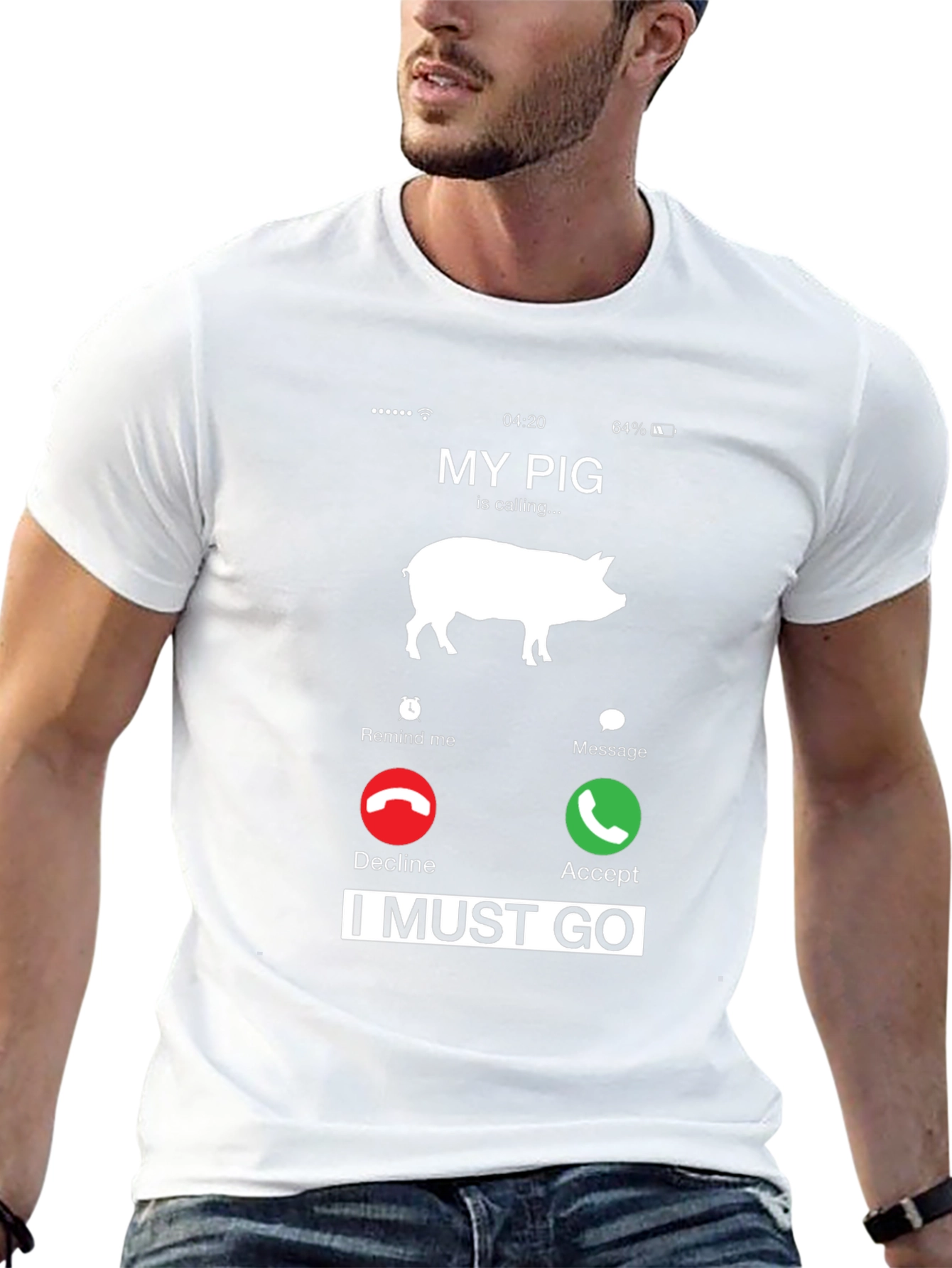 My Pig Is Calling T-Shirt Funny Animal Lover Tee
