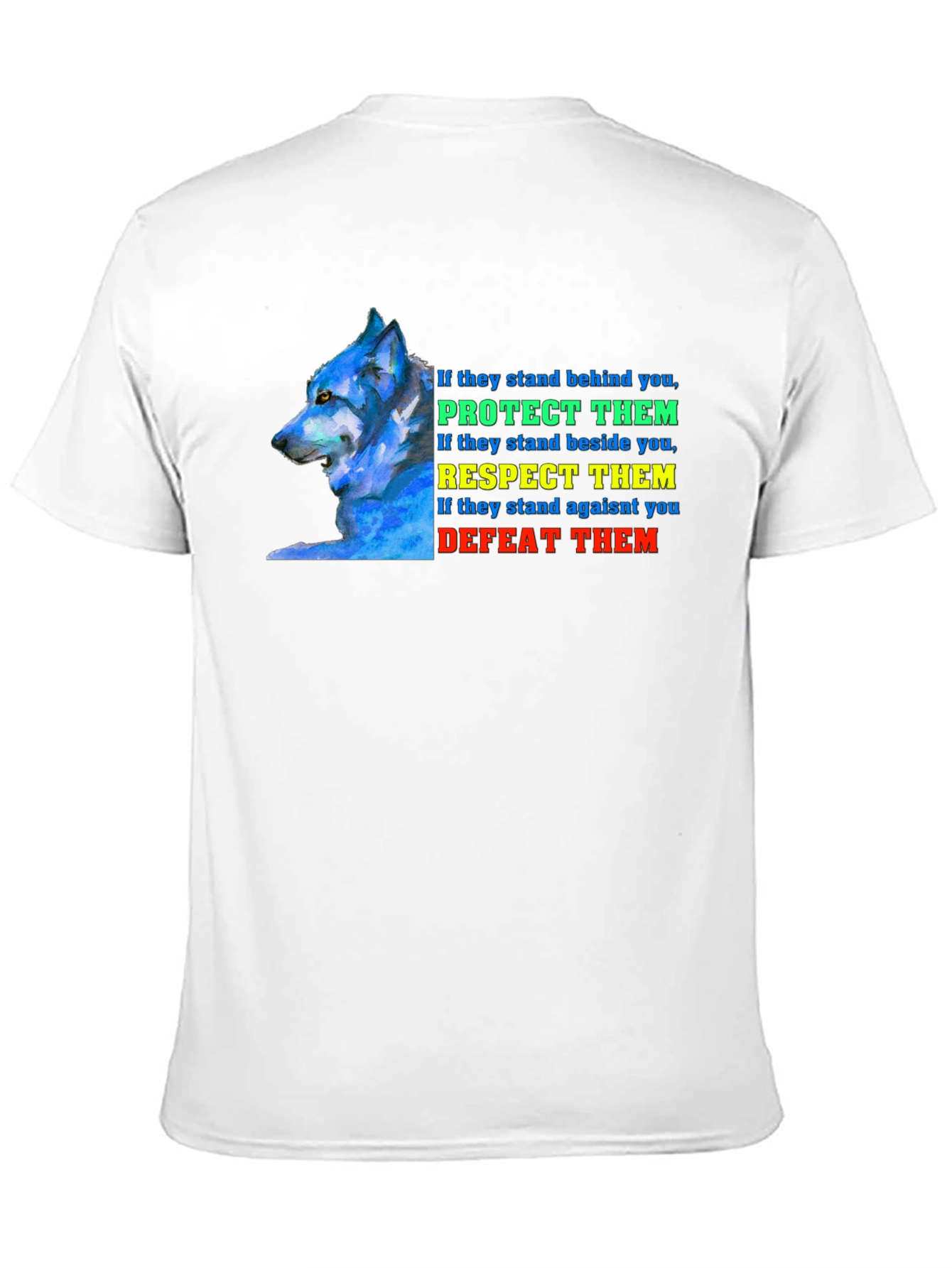 Wolf Protect Respect Defeat Graphic Tee