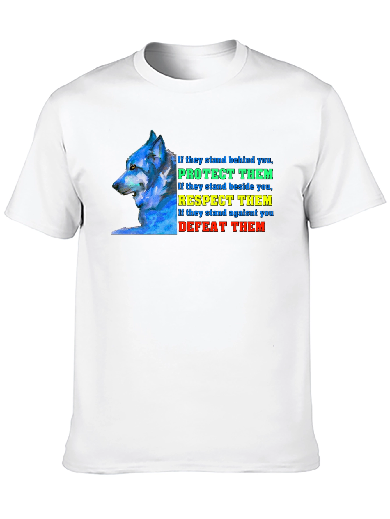 Wolf Protect Respect Defeat Graphic Tee