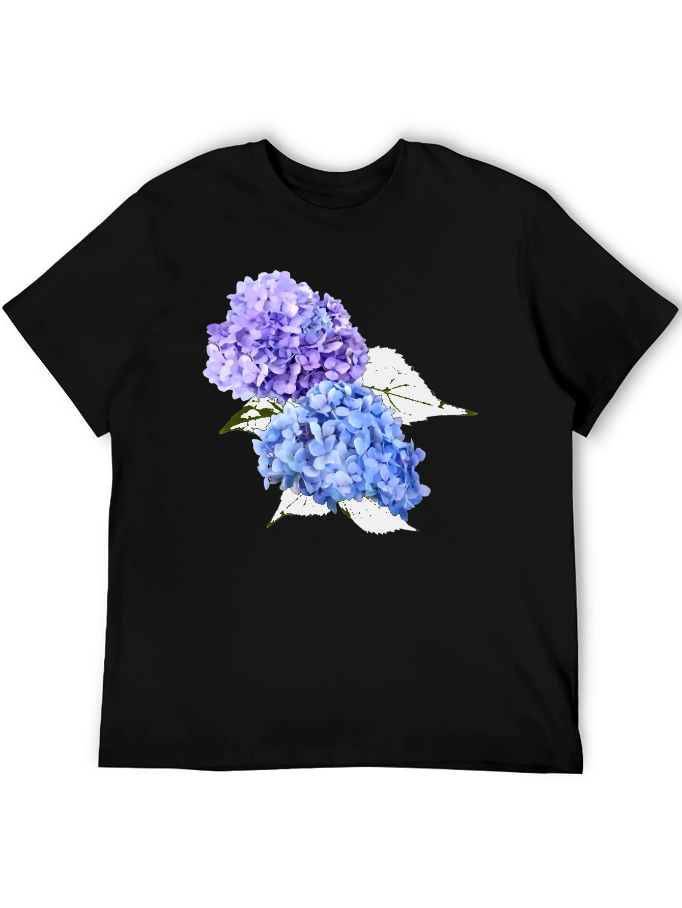 Floral Hydrangea Graphic Tee - Black