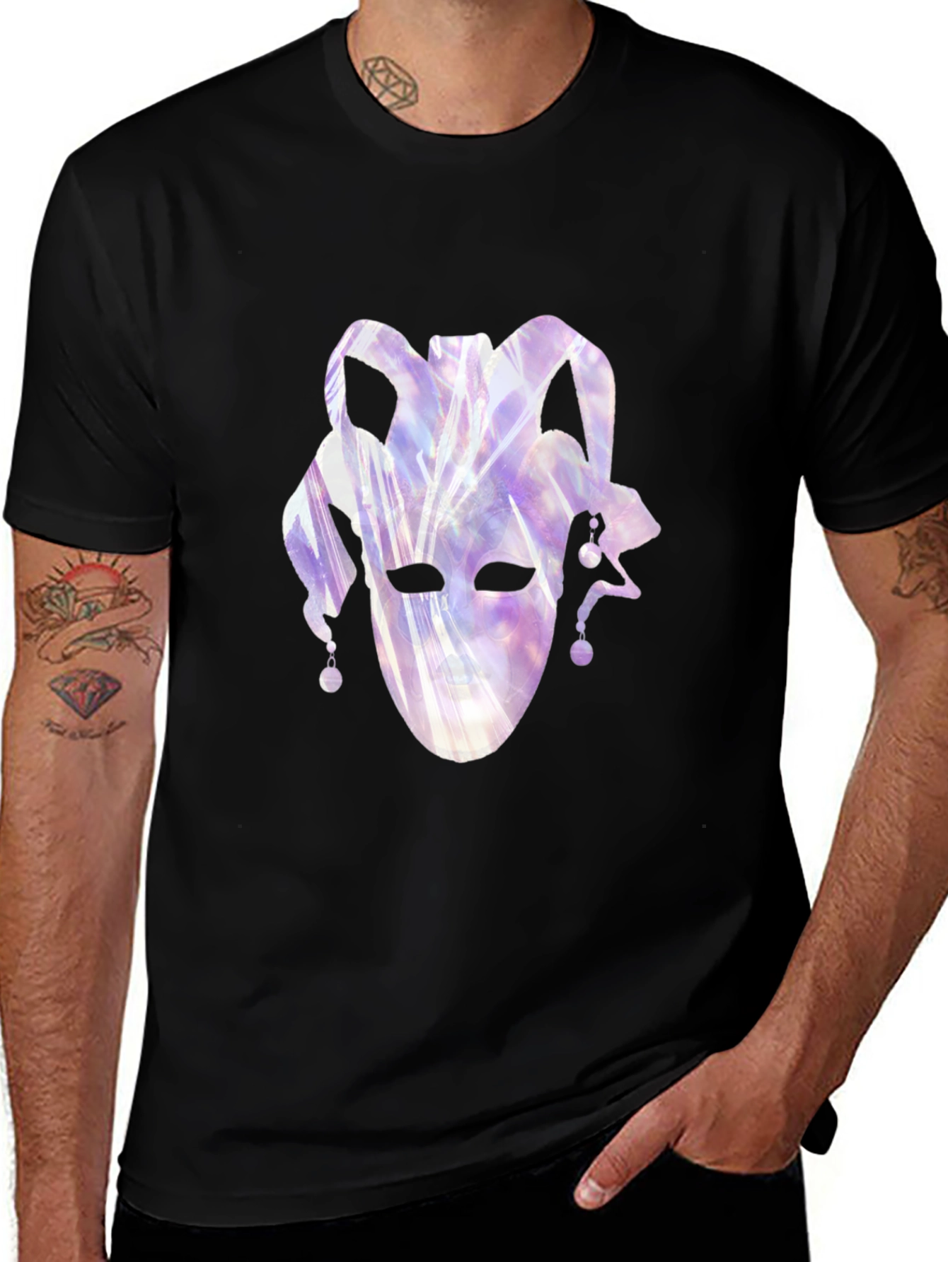 Jester Mask Graphic Black T-Shirt