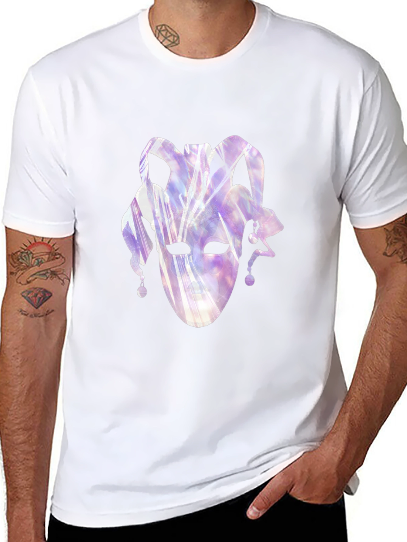 Jester Mask Graphic Black T-Shirt
