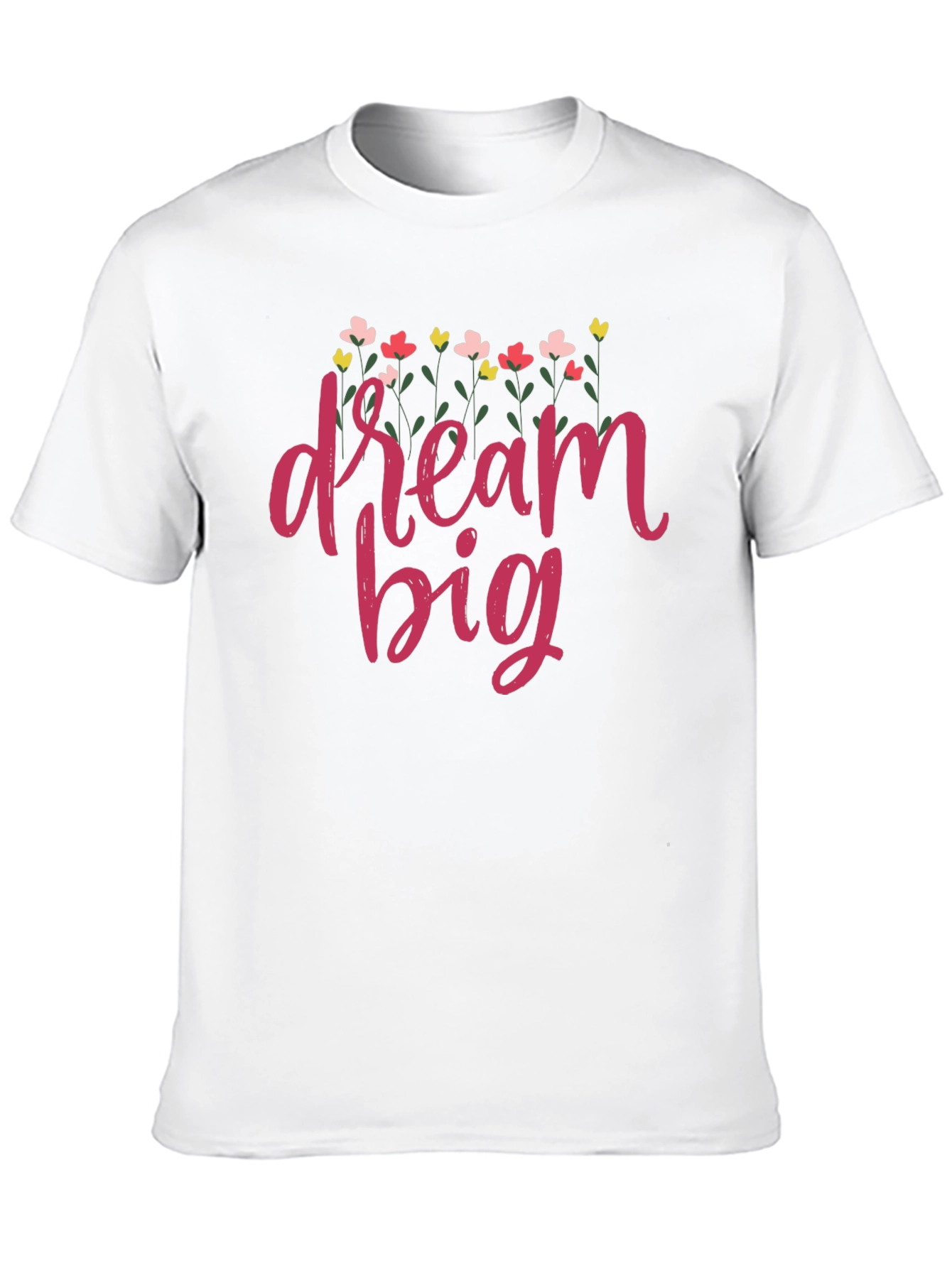 Dream Big Floral Graphic T-Shirt - Black