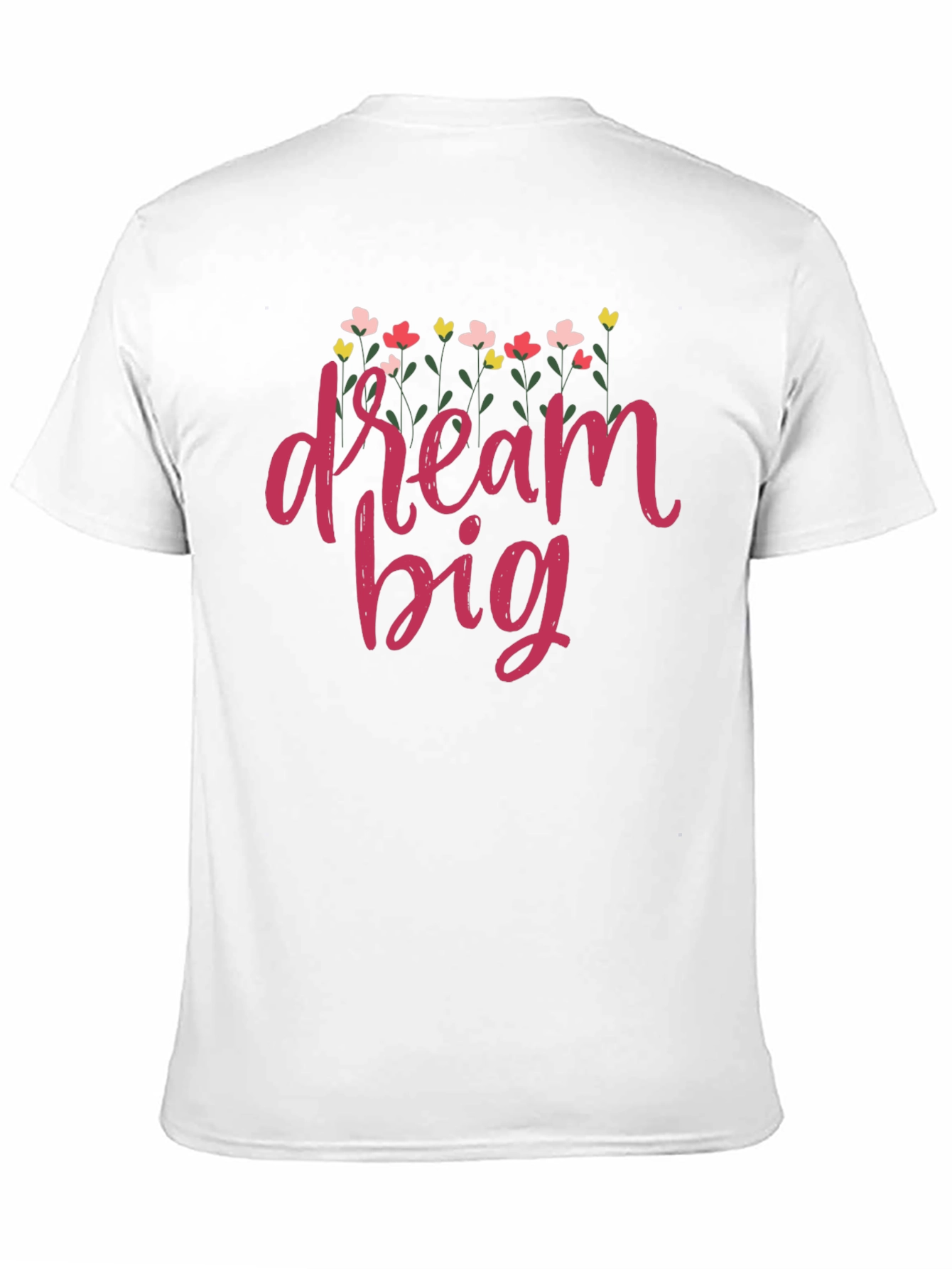 Dream Big Floral Graphic T-Shirt - Black