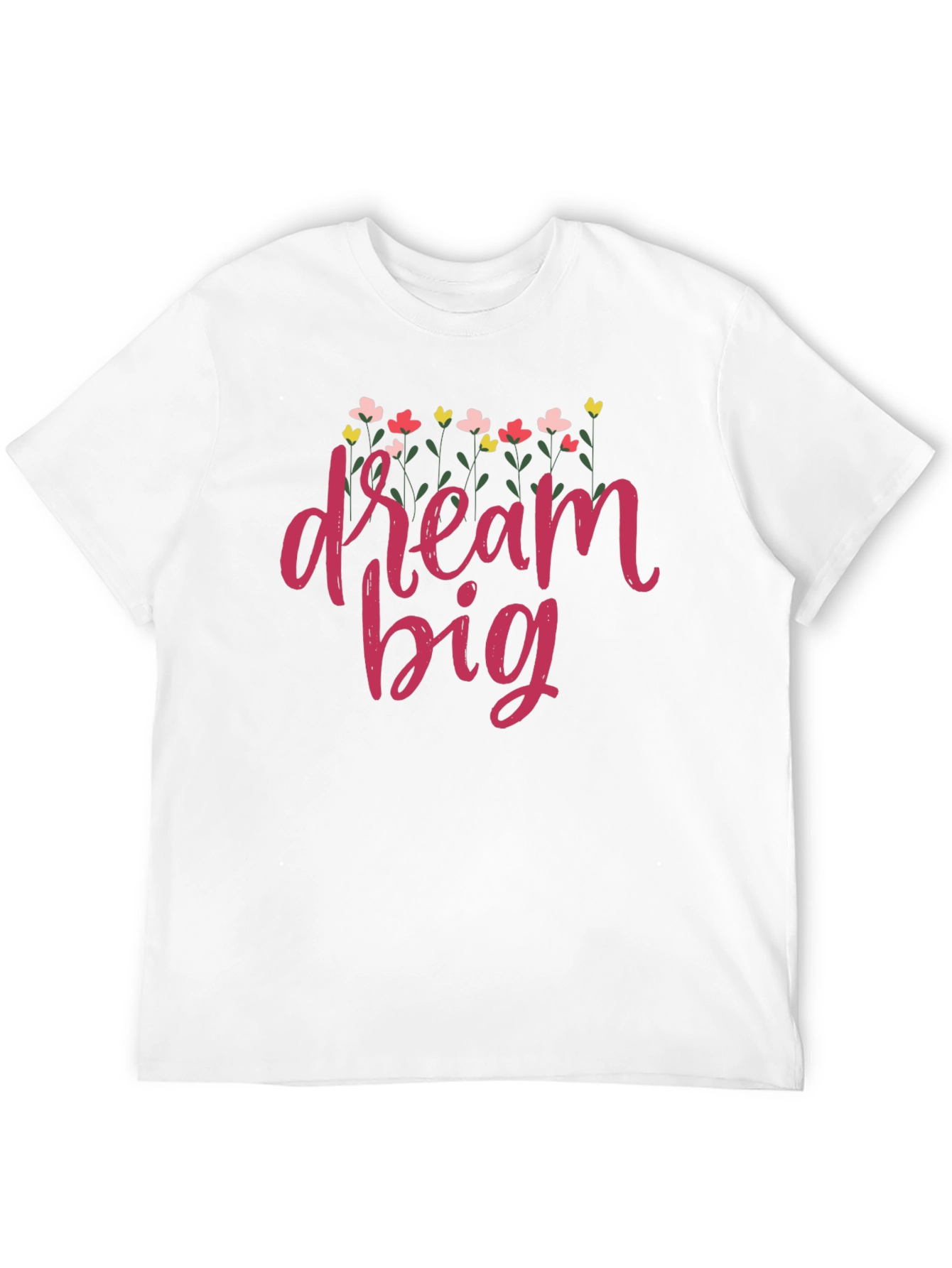 Dream Big Floral Graphic T-Shirt - Black
