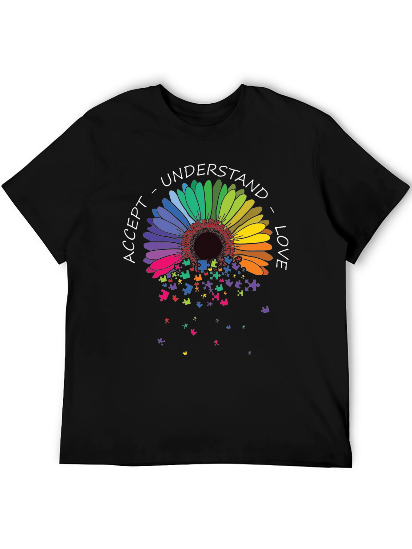 Autism Awareness Sunflower Puzzle T-Shirt