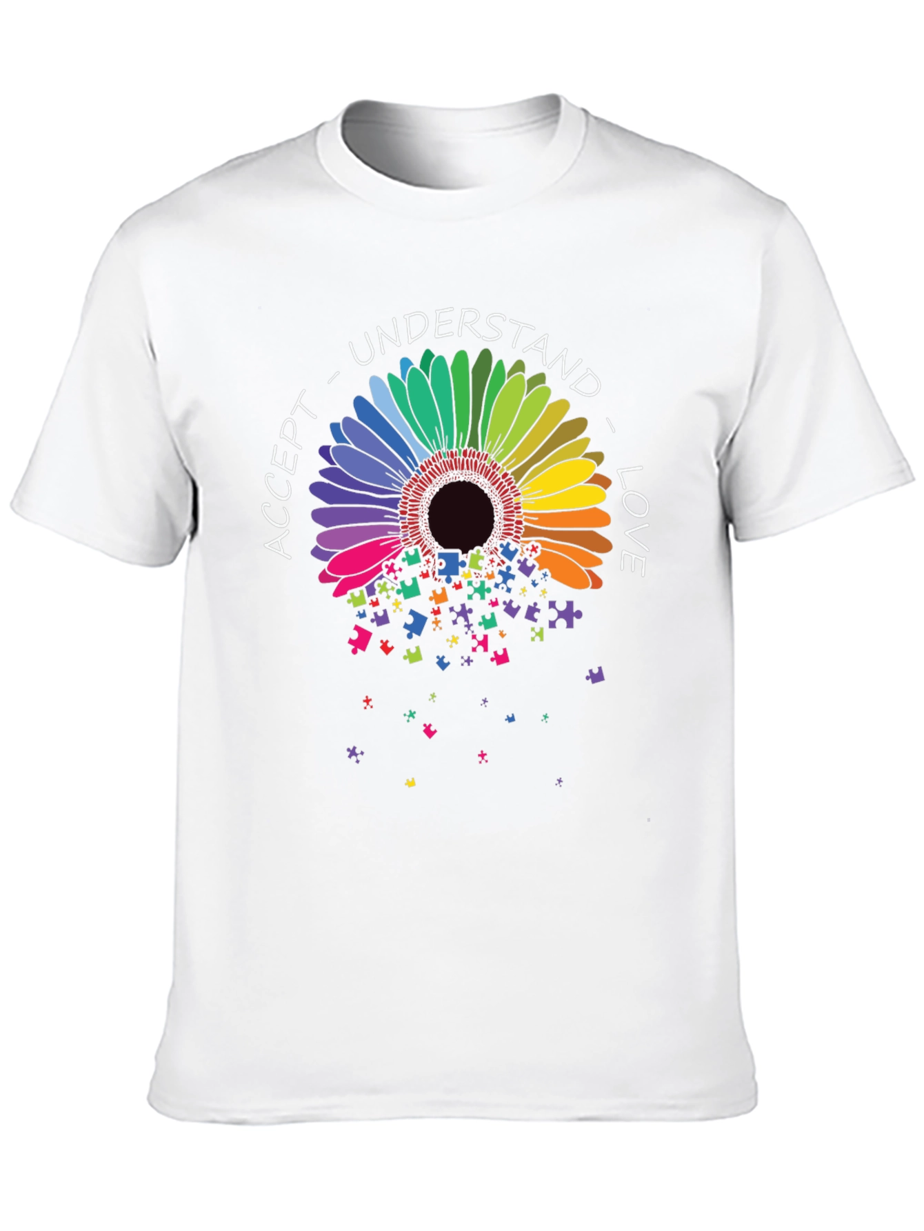 Autism Awareness Sunflower Puzzle T-Shirt