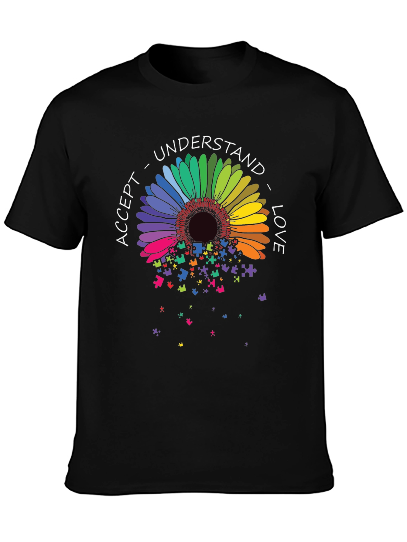 Autism Awareness Sunflower Puzzle T-Shirt