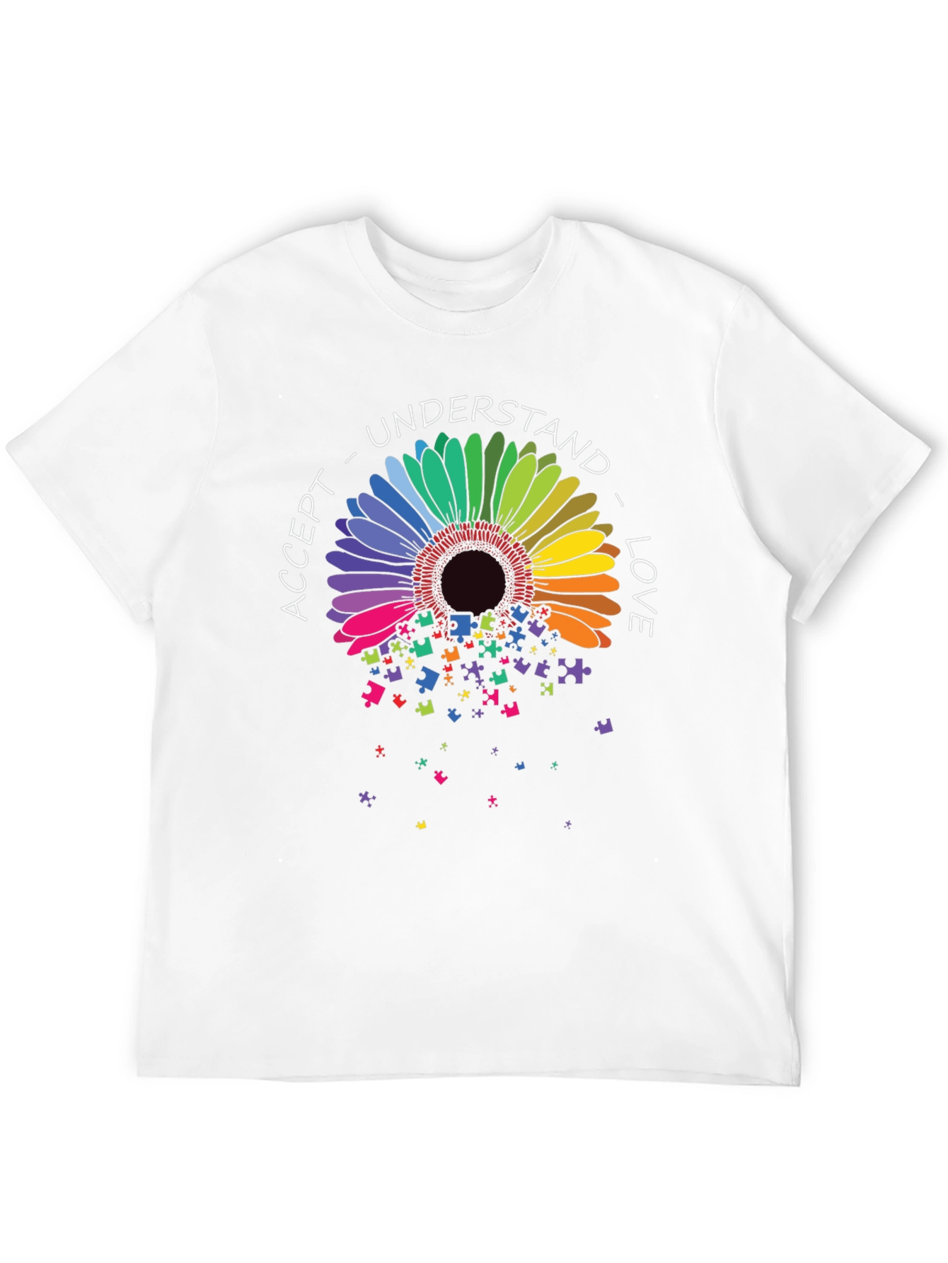 Autism Awareness Sunflower Puzzle T-Shirt