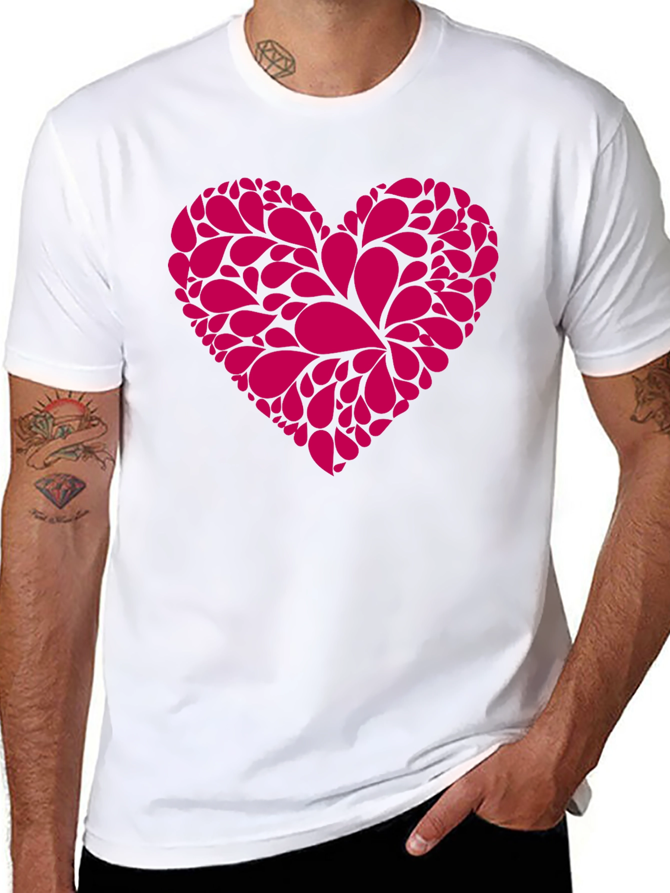 Heart Graphic Tee - Stylish Black Cotton T-Shirt