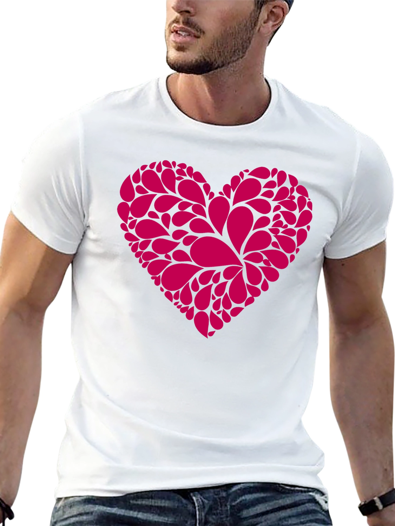 Heart Graphic Tee - Stylish Black Cotton T-Shirt