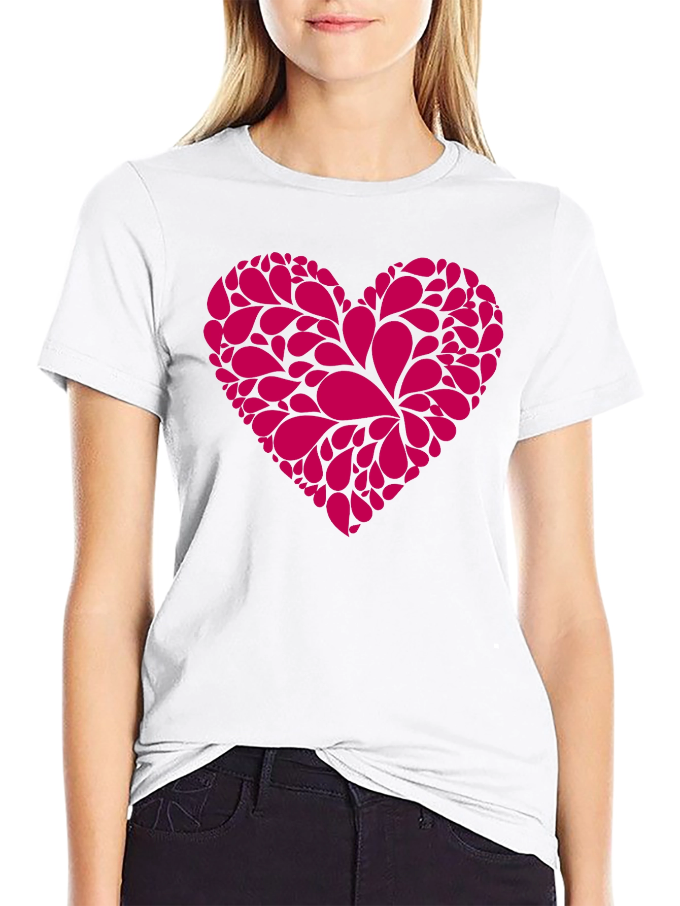 Heart Graphic Tee - Stylish Black Cotton T-Shirt