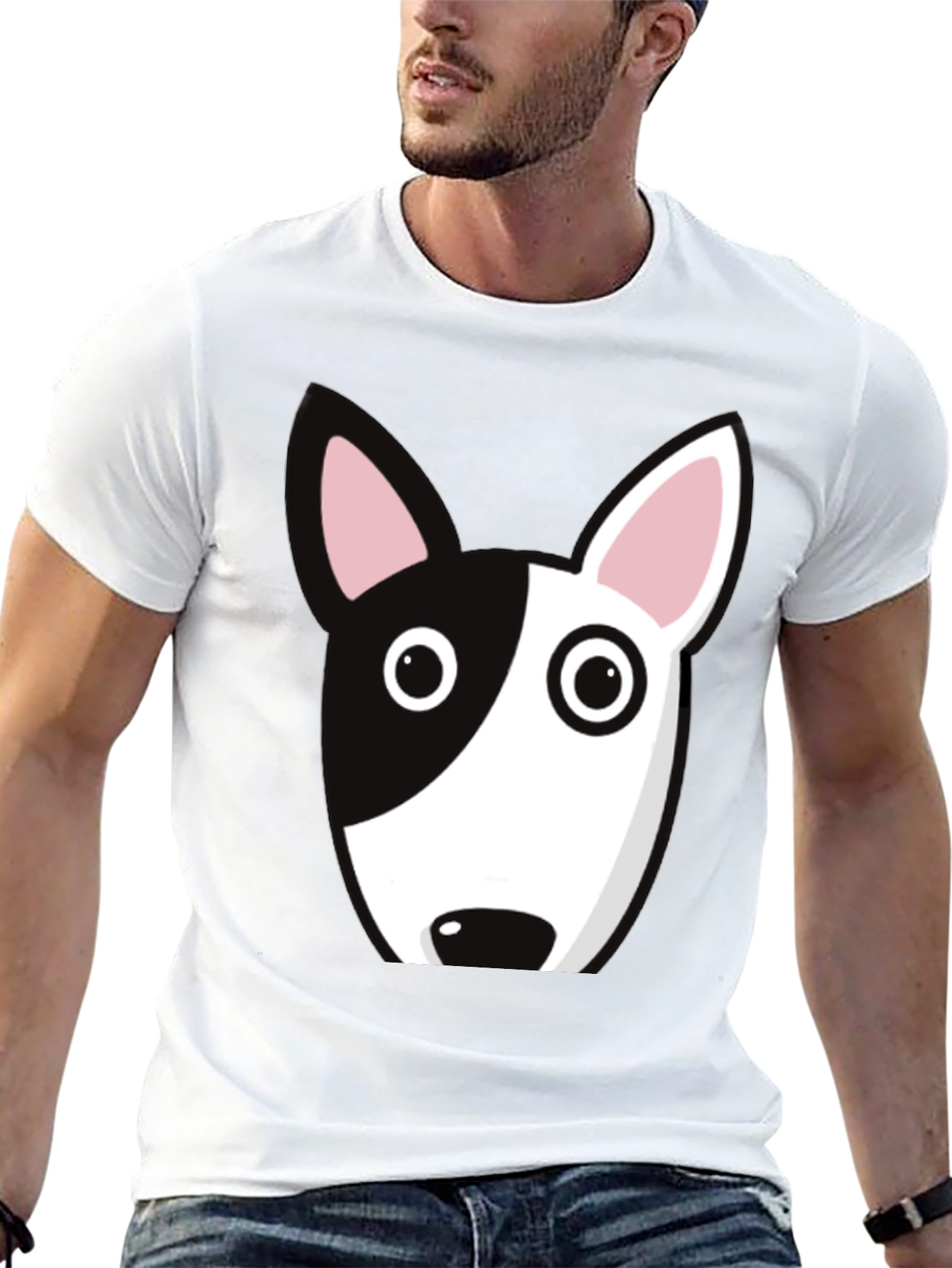 Dog Face Graphic Tee - Bull Terrier Style