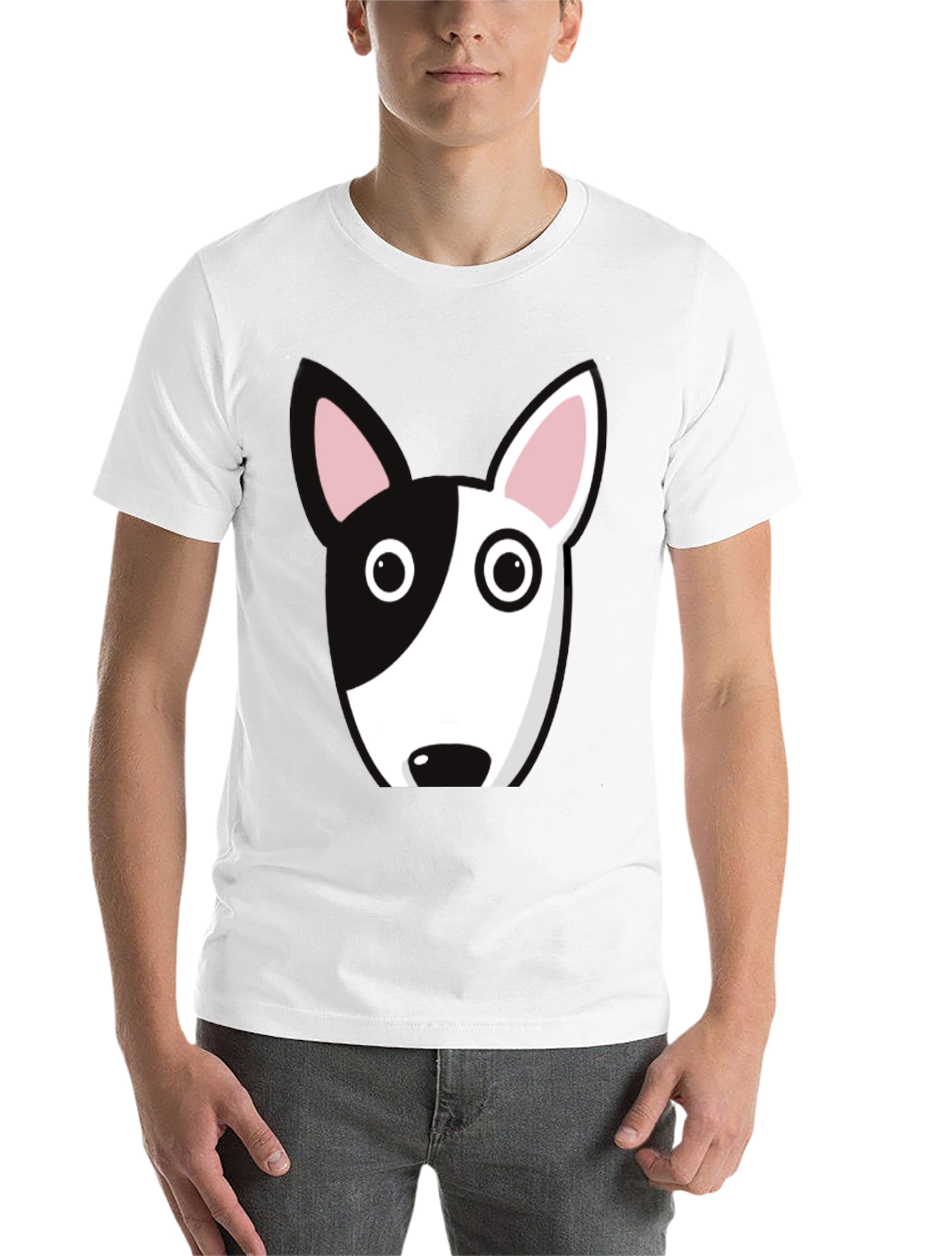 Dog Face Graphic Tee - Bull Terrier Style