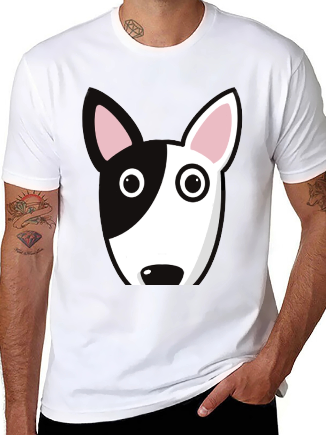 Dog Face Graphic Tee - Bull Terrier Style