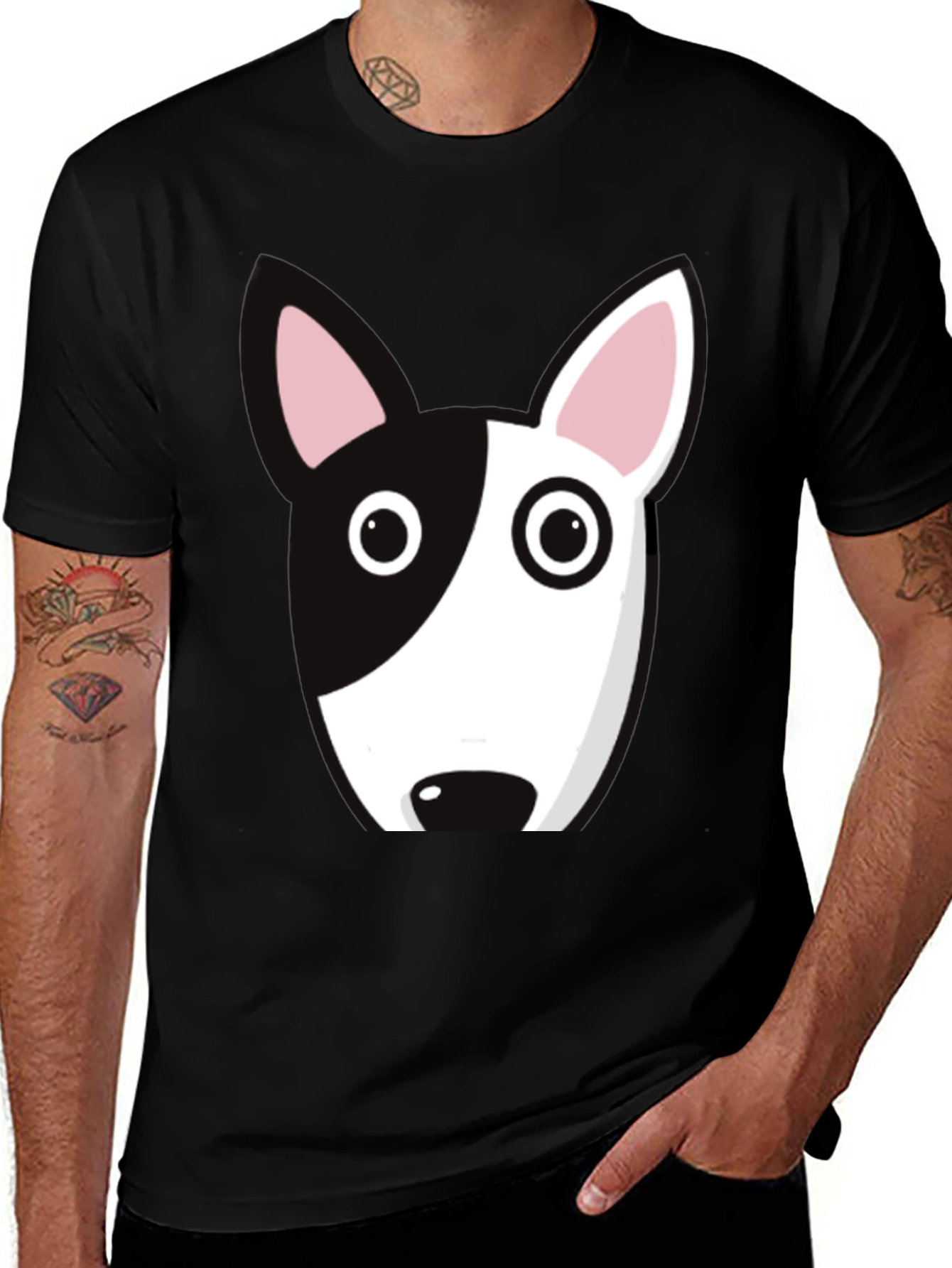 Dog Face Graphic Tee - Bull Terrier Style