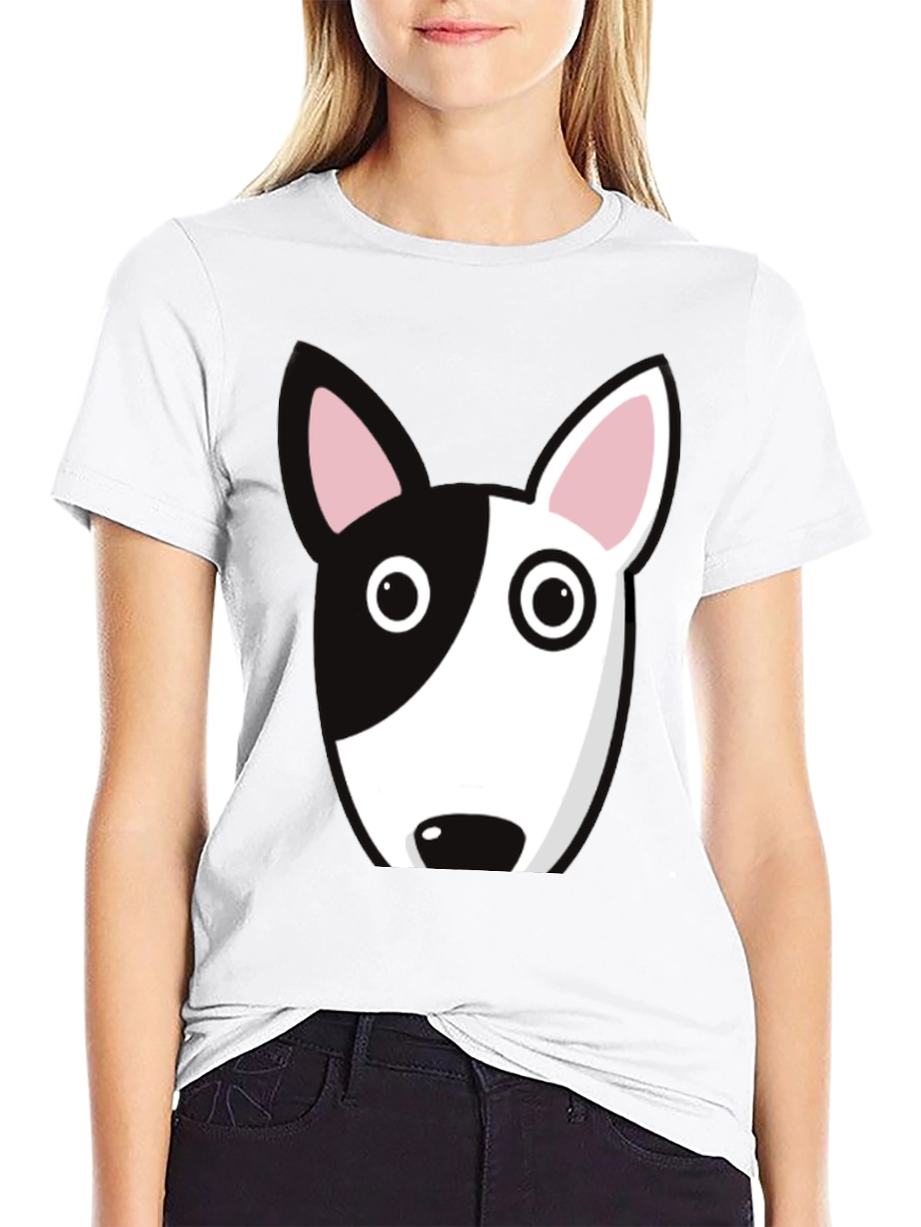 Dog Face Graphic Tee - Bull Terrier Style