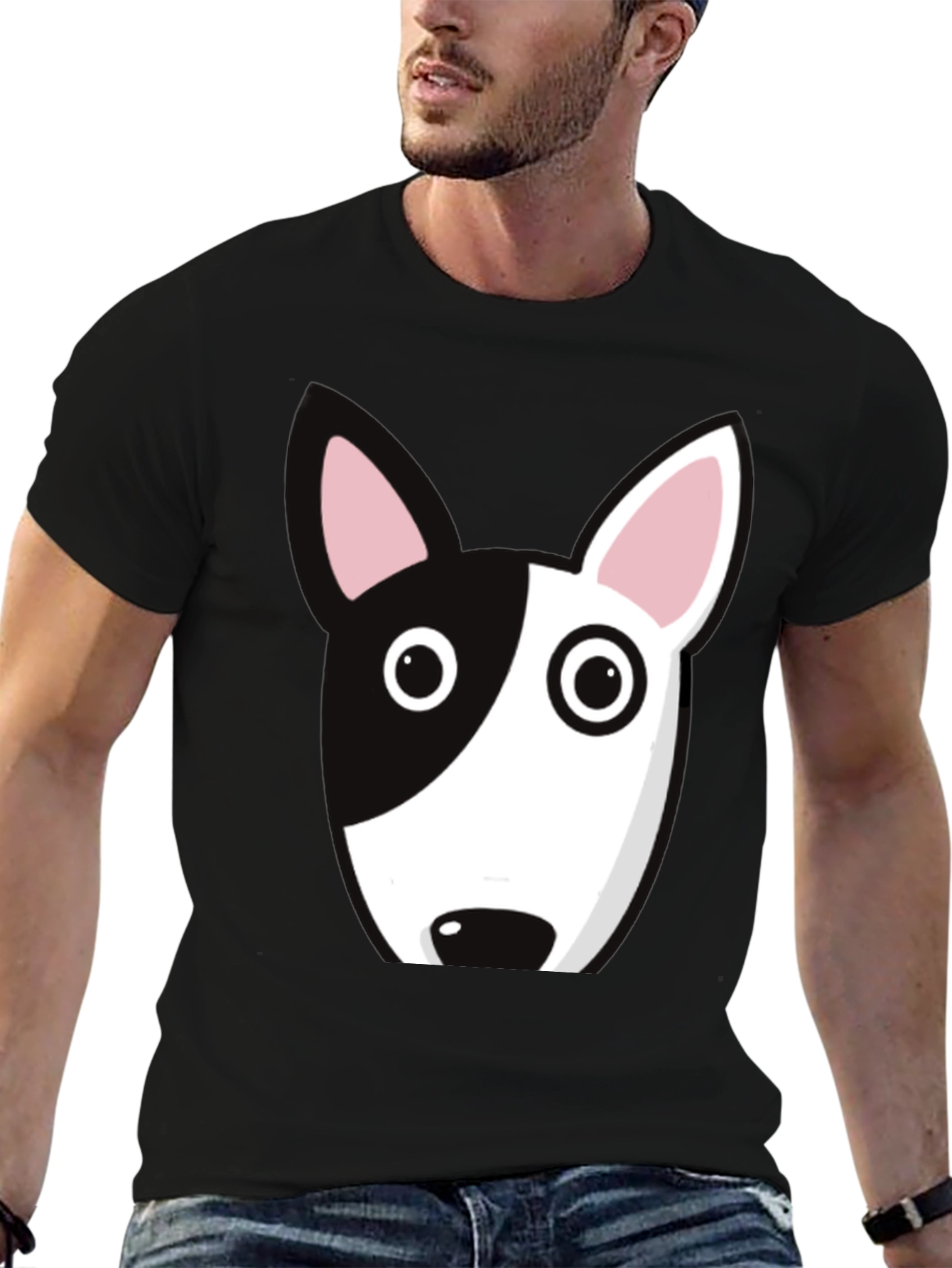 Dog Face Graphic Tee - Bull Terrier Style