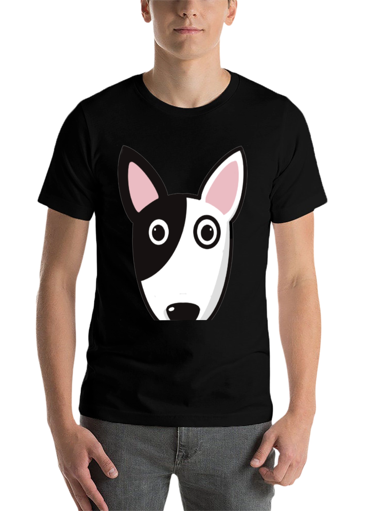 Dog Face Graphic Tee - Bull Terrier Style