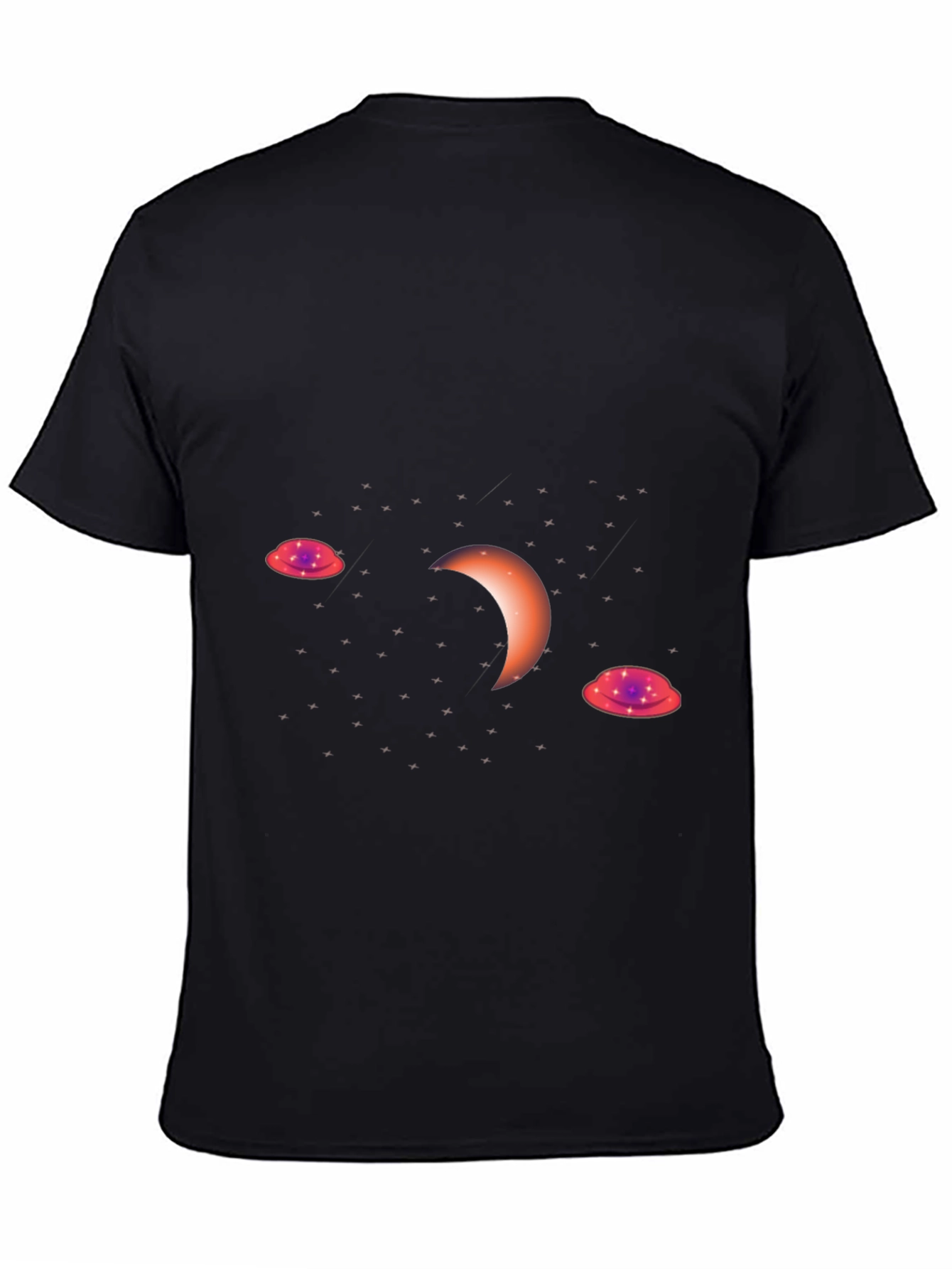 Cosmic Crescent Black T-Shirt