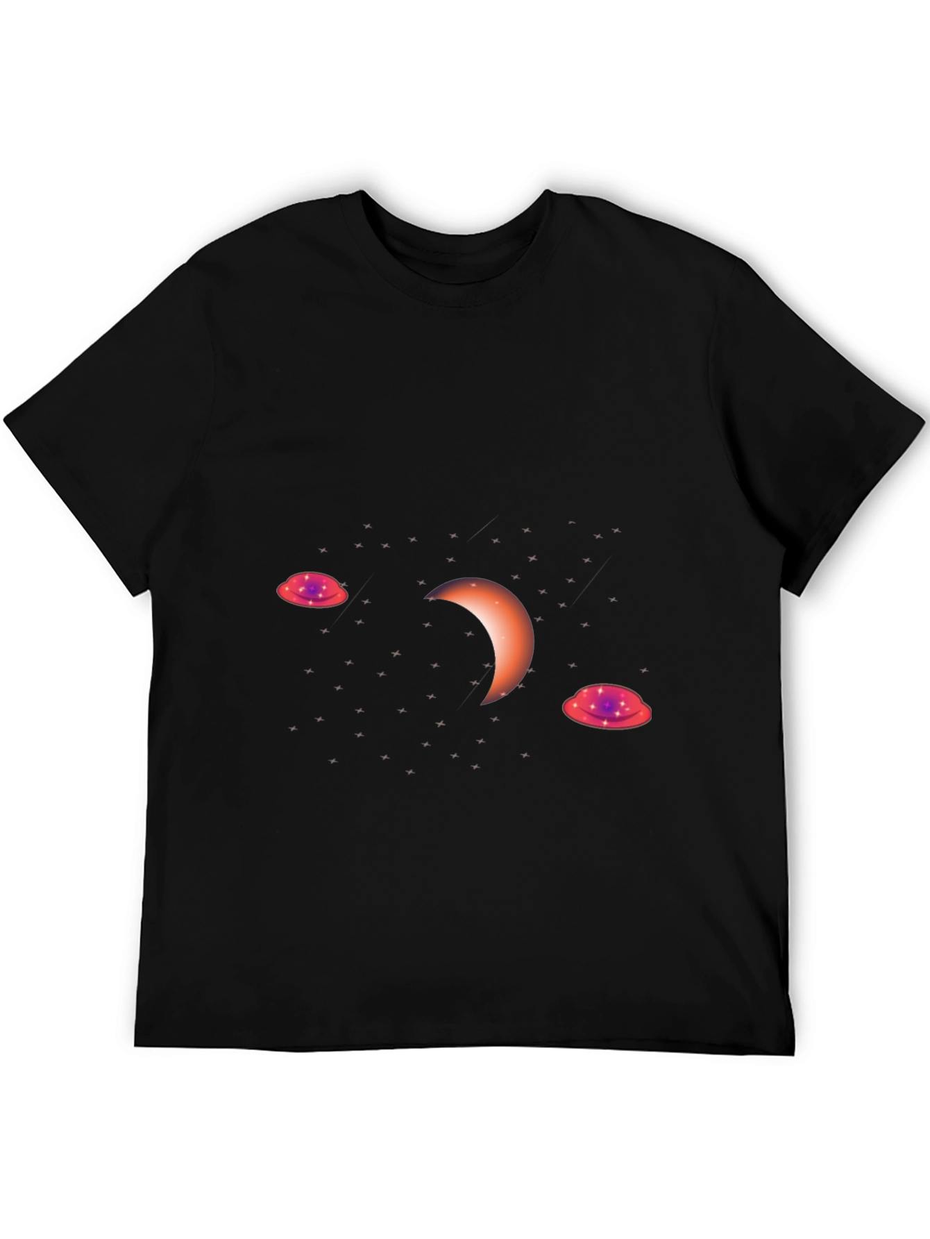 Cosmic Crescent Black T-Shirt