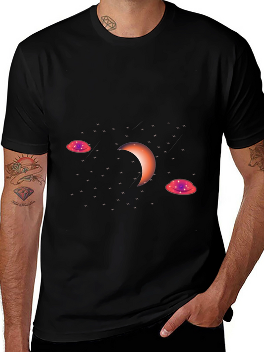 Cosmic Crescent Black T-Shirt