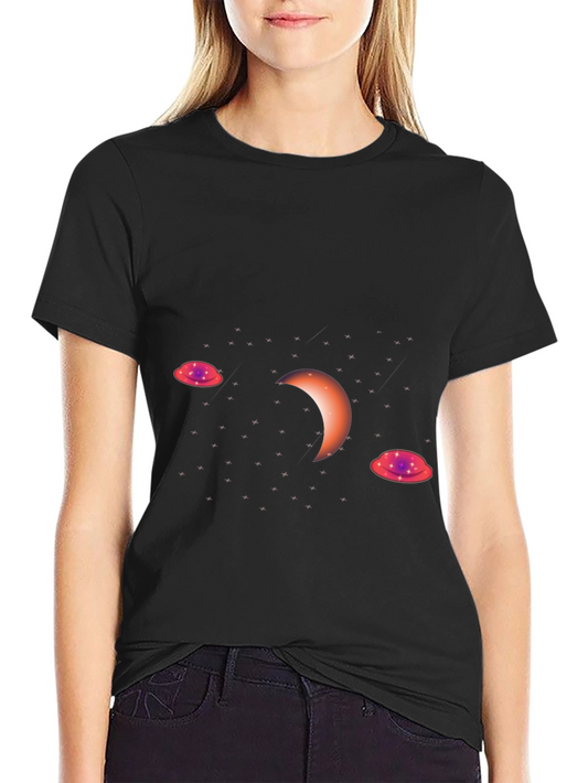 Cosmic Crescent Black T-Shirt