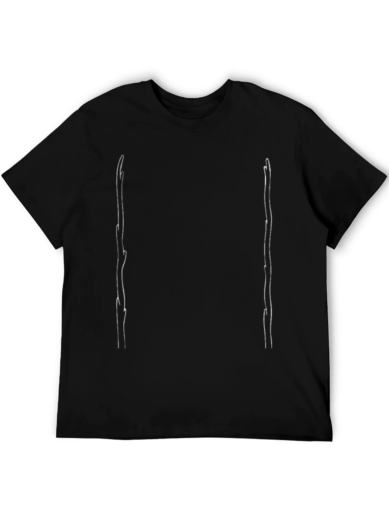 Minimalist Stick Figure Art Black T-Shirt
