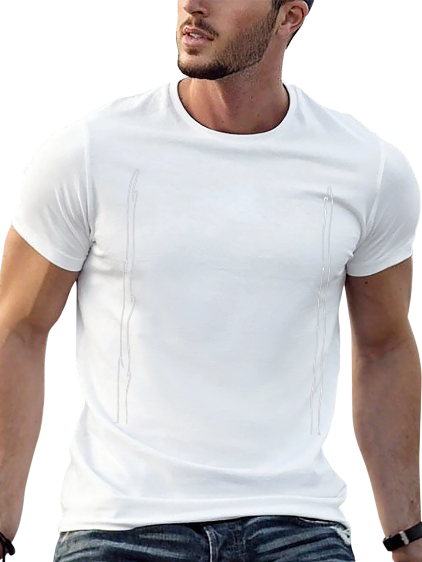 Minimalist Stick Figure Art Black T-Shirt