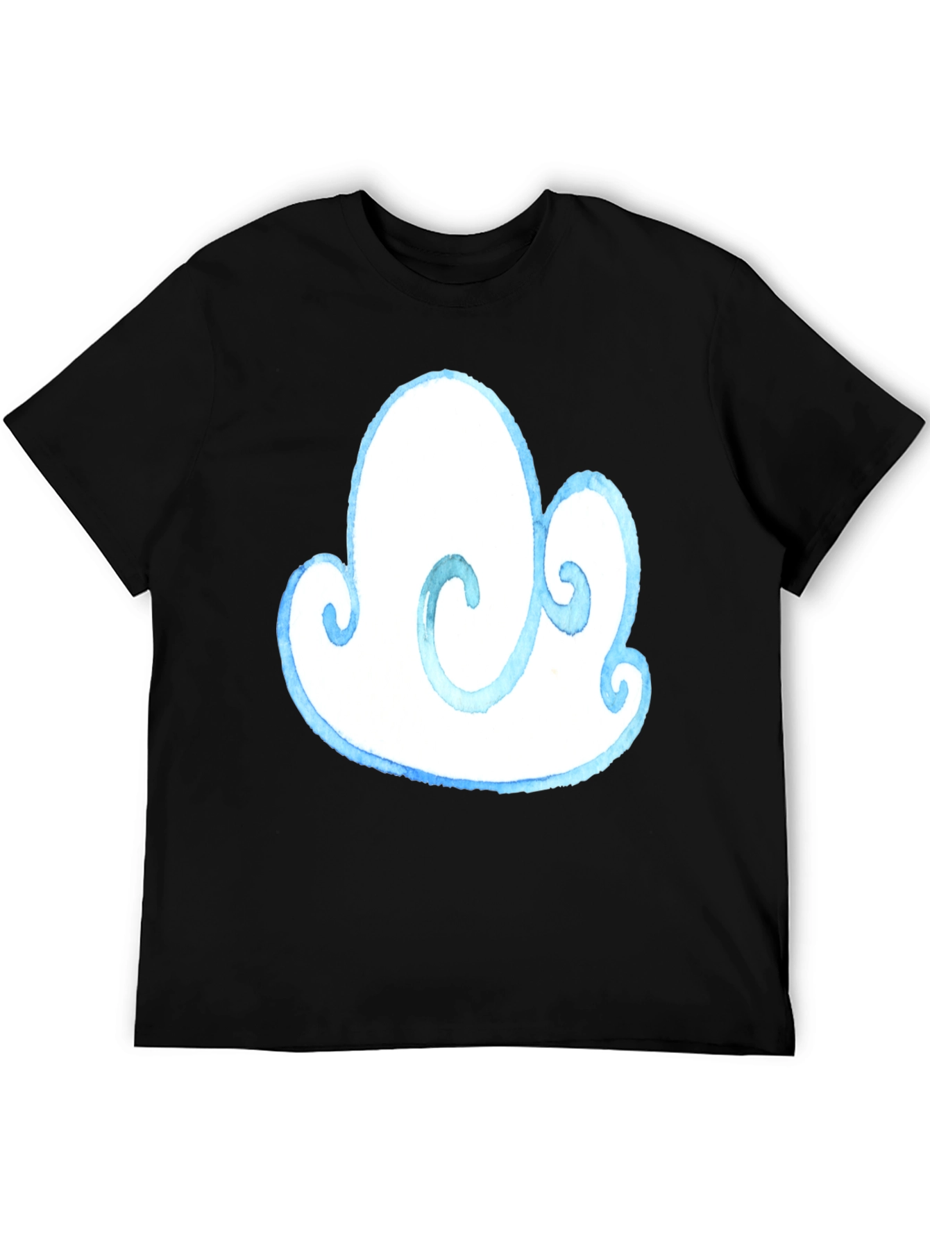 Cloud Graphic Tee - Black Cotton T-Shirt