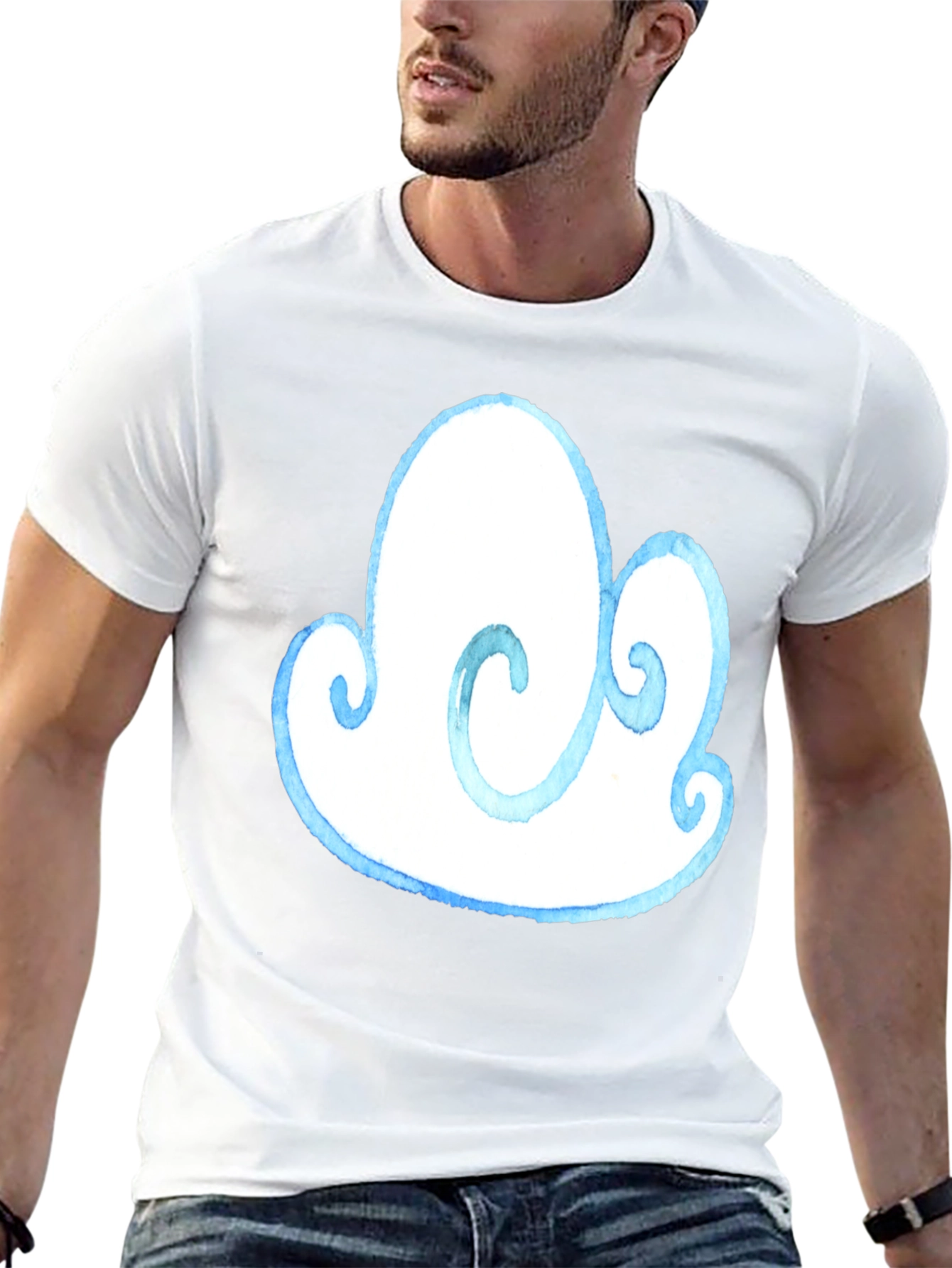 Cloud Graphic Tee - Black Cotton T-Shirt