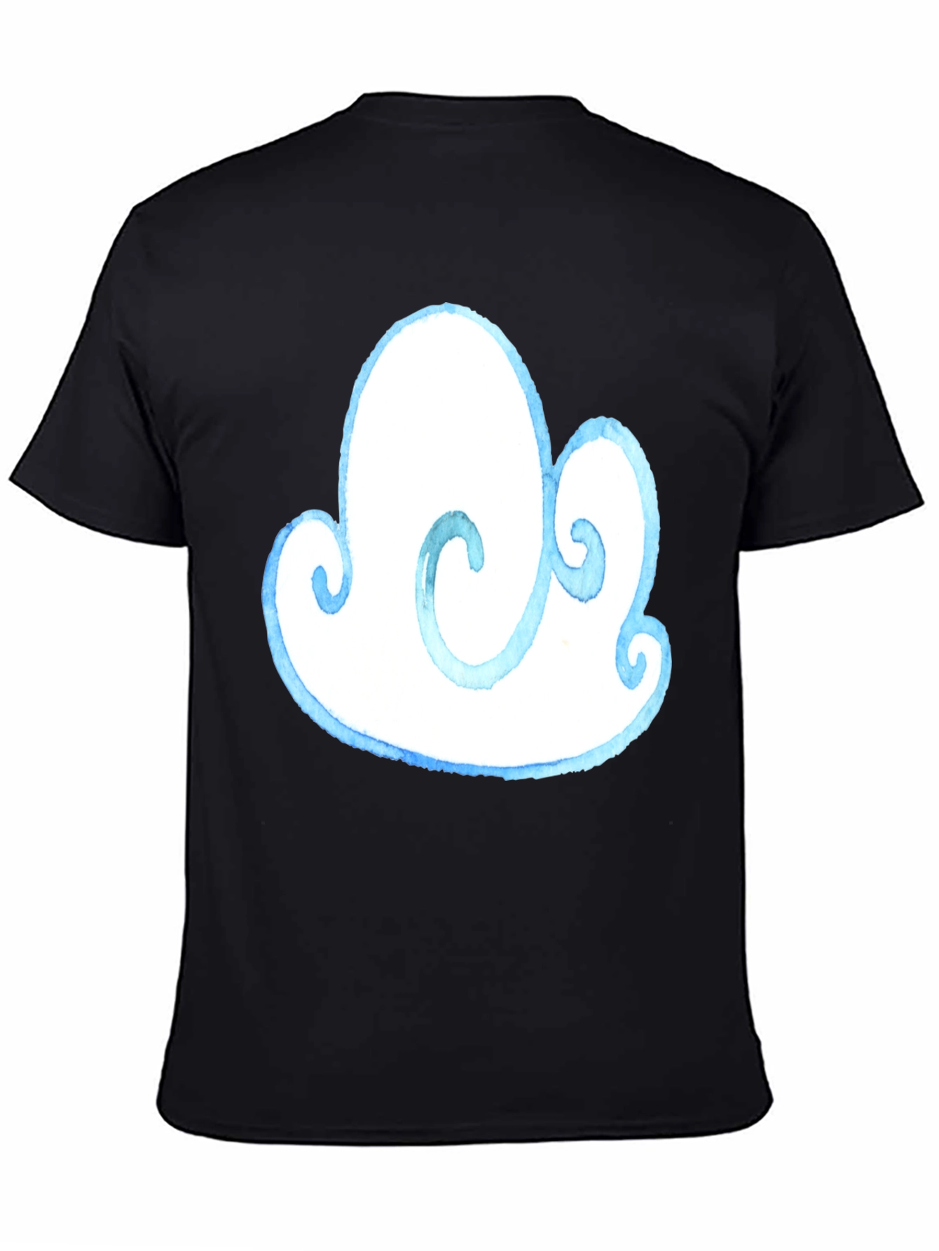 Cloud Graphic Tee - Black Cotton T-Shirt