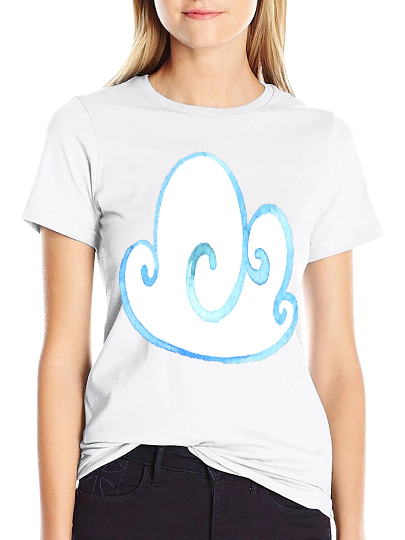 Cloud Graphic Tee - Black Cotton T-Shirt