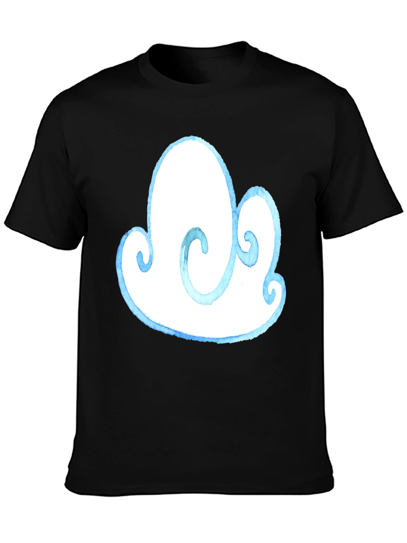 Cloud Graphic Tee - Black Cotton T-Shirt