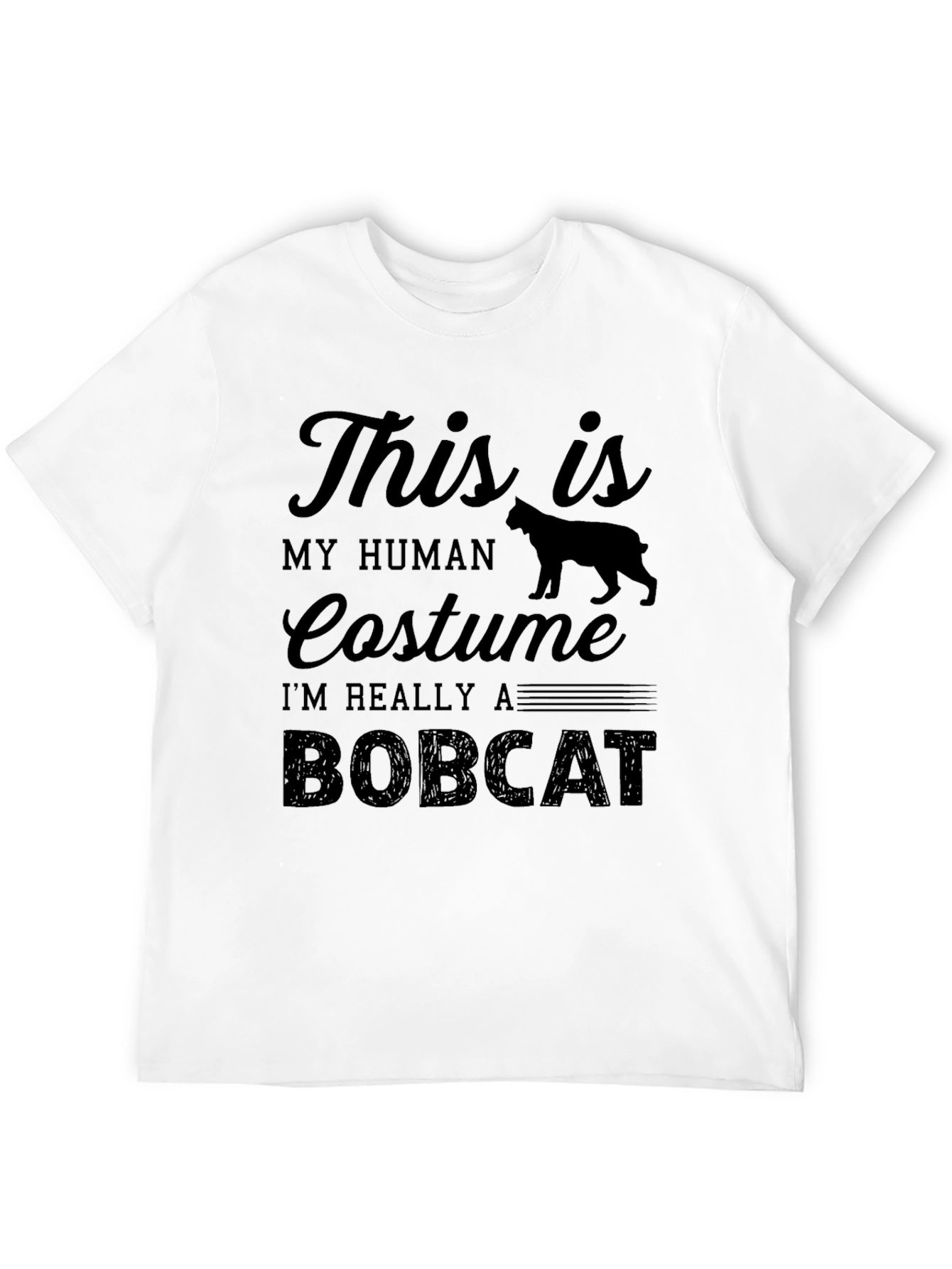 Bobcat Costume Graphic T-Shirt - Funny Animal Tee